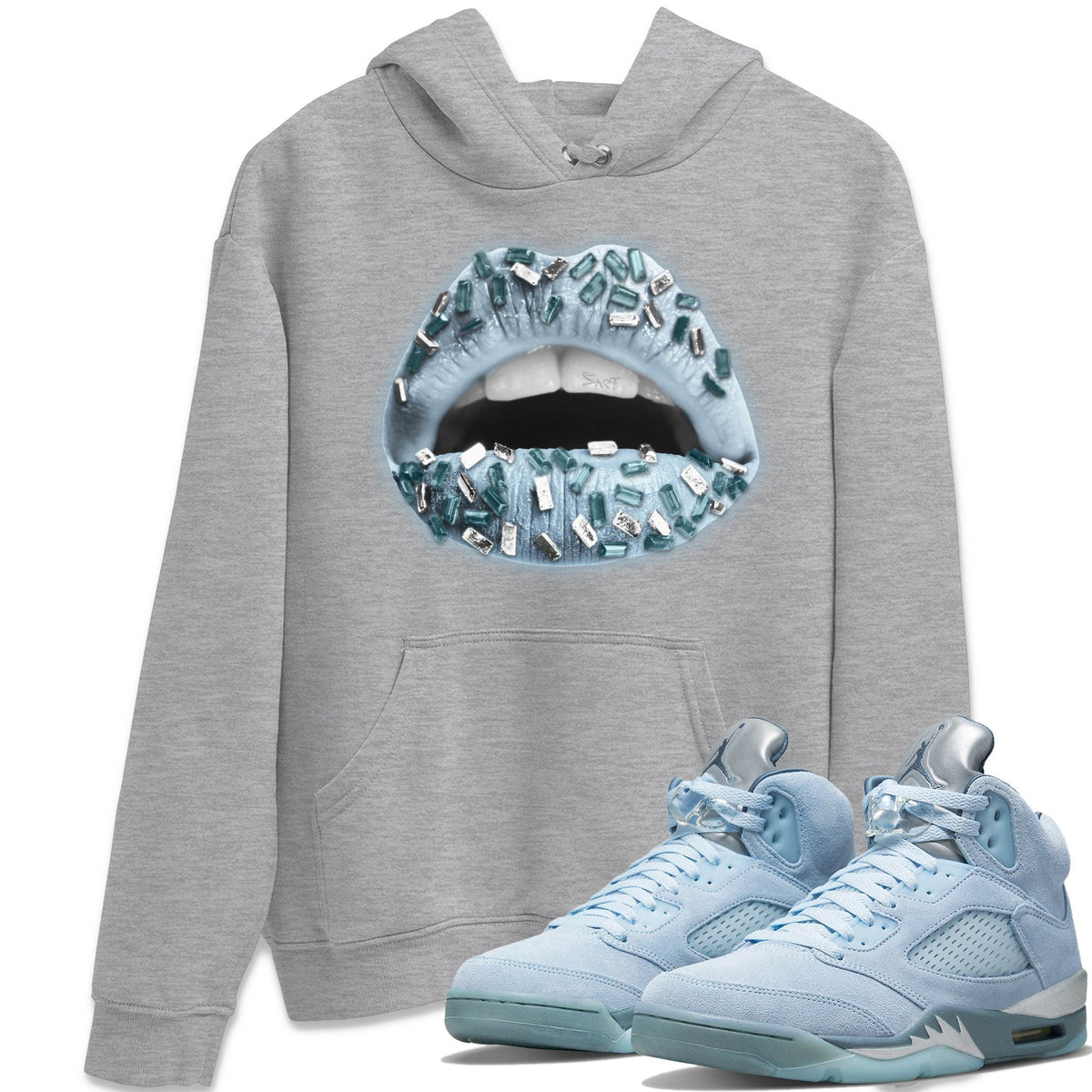 Jordan 5 Blue Bird Shirt To Match Jordans Lips Jewel Sneaker Tees Jordan 5 Blue Bird Drip Gear Zone Sneaker Matching Clothing Unisex Shirts