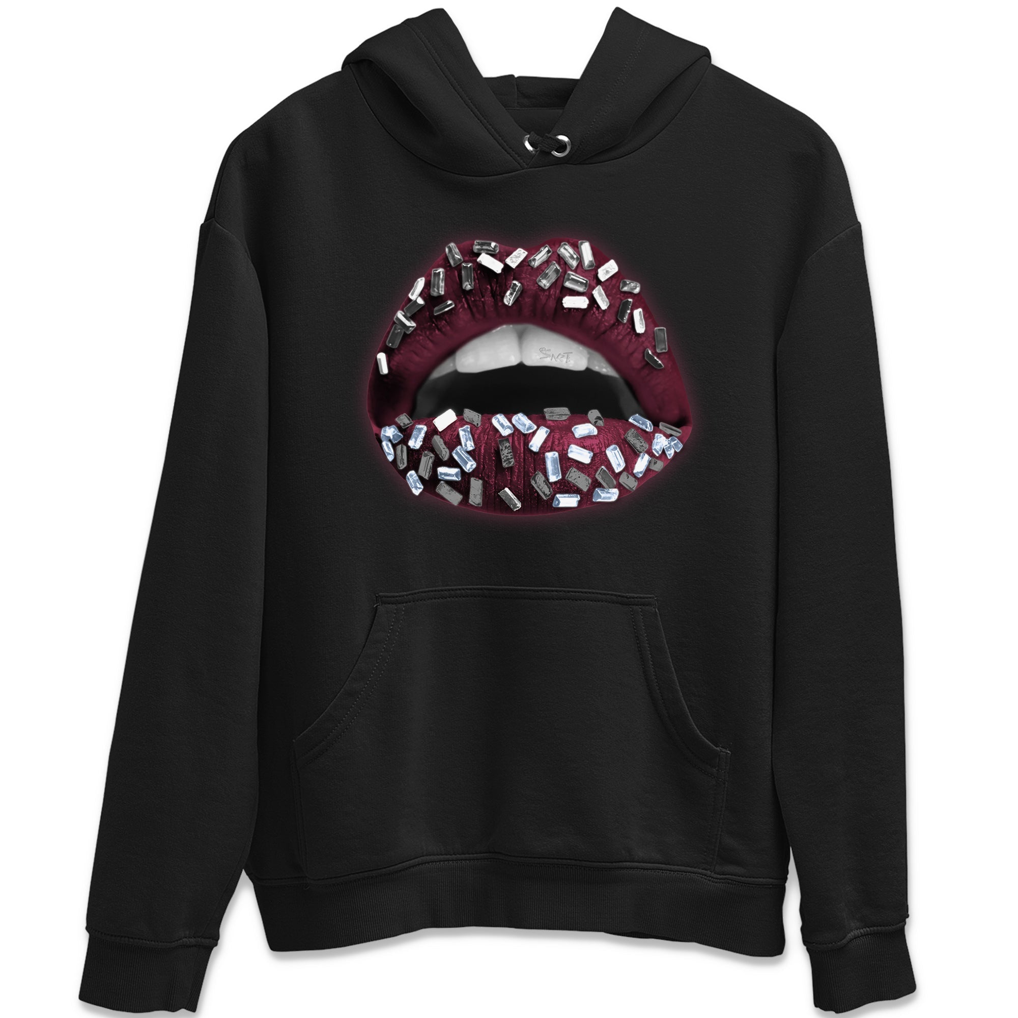 Air Jordan 5 Burgundy Sneaker Match Tees Lips Jewel Streetwear Sneaker Shirt AJ5 Burgundy Sneaker Release Tees Unisex Shirts Black 2