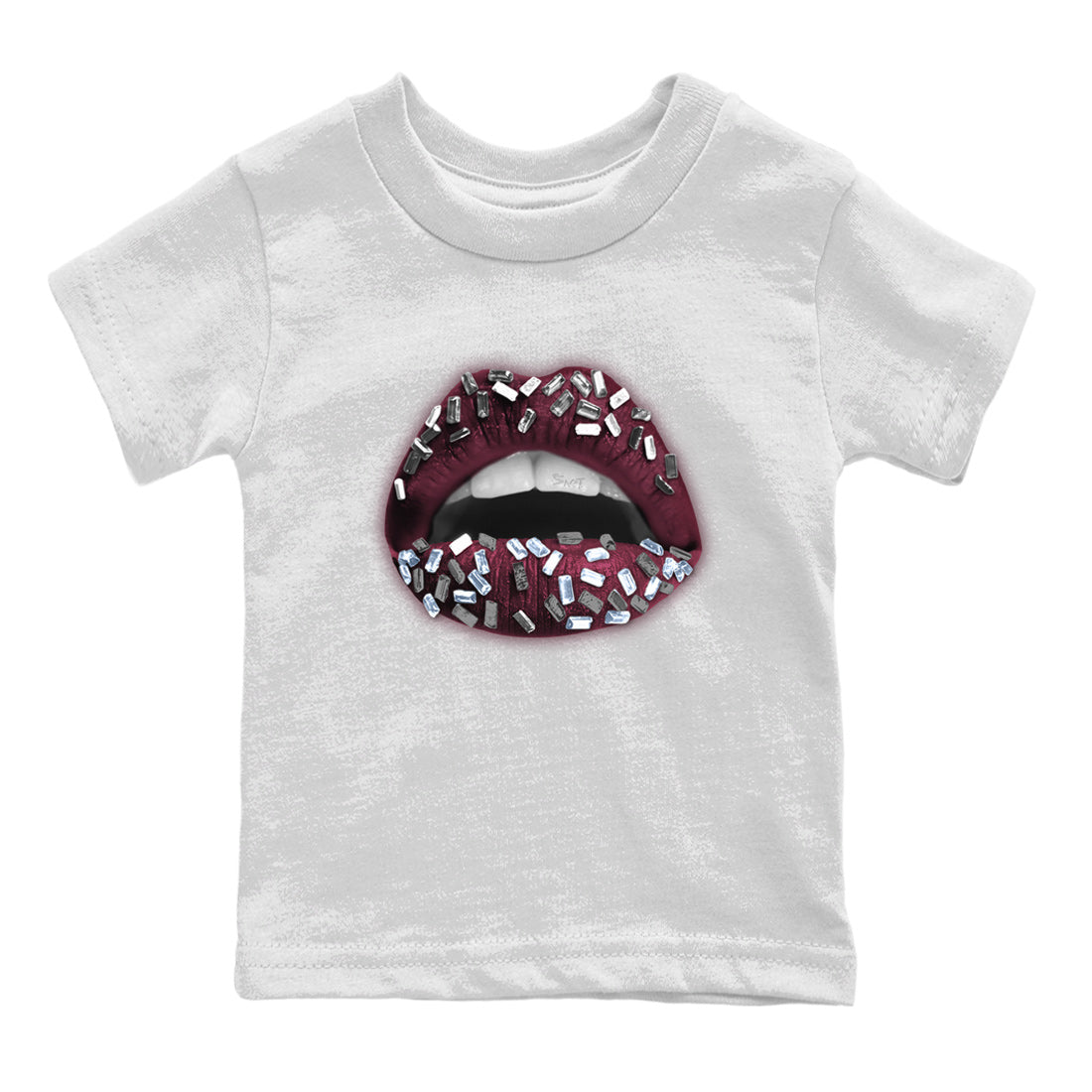 Air Jordan 5 Burgundy Sneaker Match Tees Lips Jewel Streetwear Sneaker Shirt AJ5 Burgundy Sneaker Release Tees Kids Shirts White 2