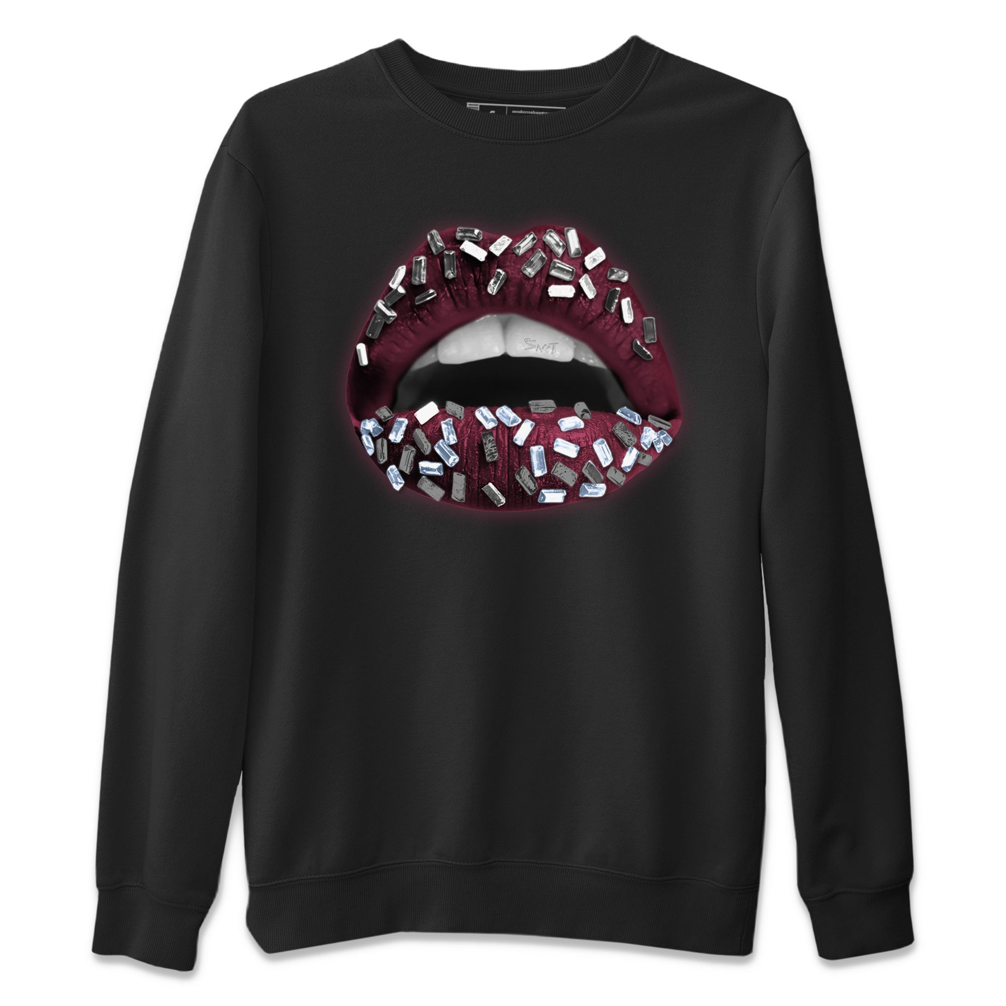 Air Jordan 5 Burgundy Sneaker Match Tees Lips Jewel Streetwear Sneaker Shirt AJ5 Burgundy Sneaker Release Tees Unisex Shirts Black 2