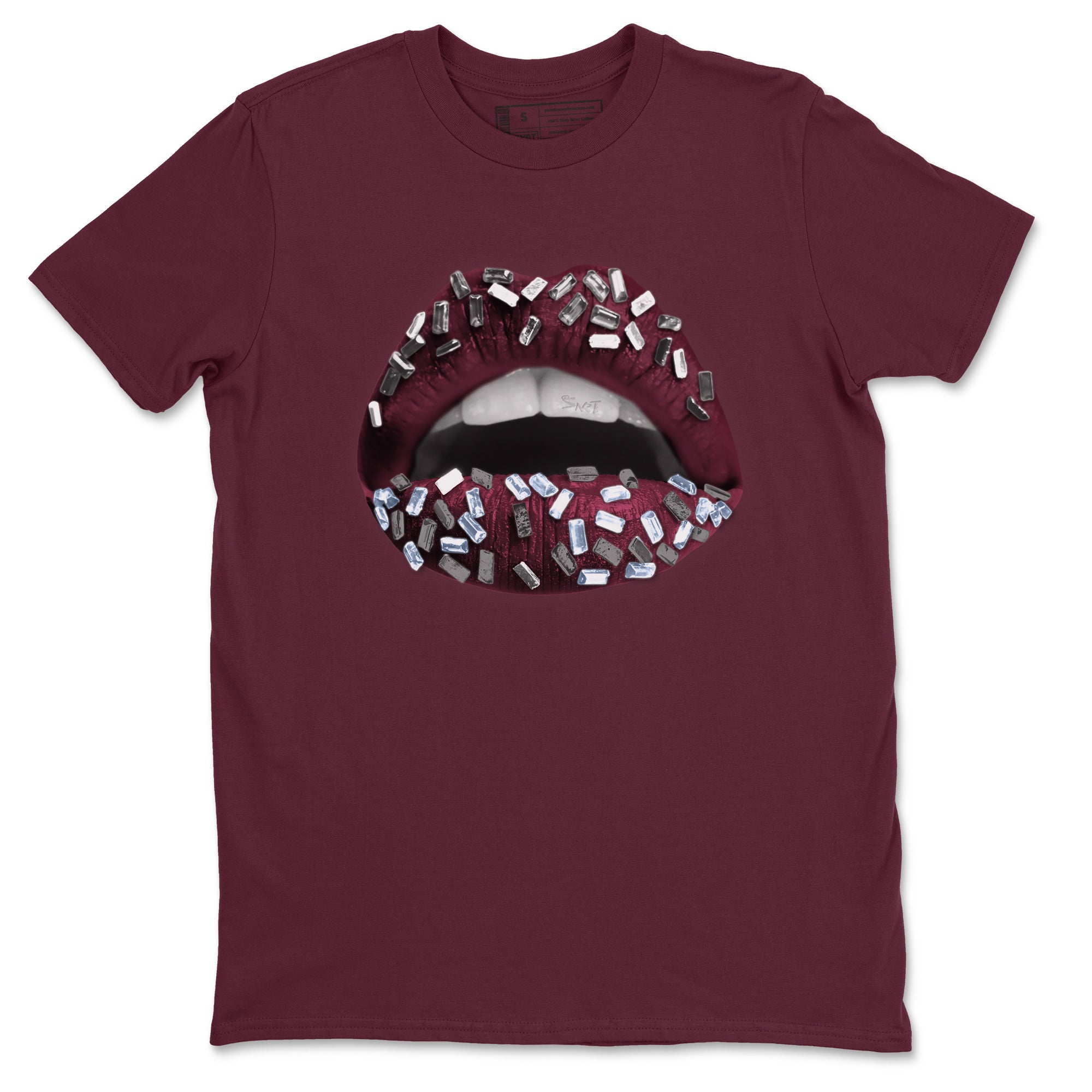 Air Jordan 5 Burgundy Sneaker Match Tees Lips Jewel Streetwear Sneaker Shirt AJ5 Burgundy Sneaker Release Tees Unisex Shirts Maroon 2