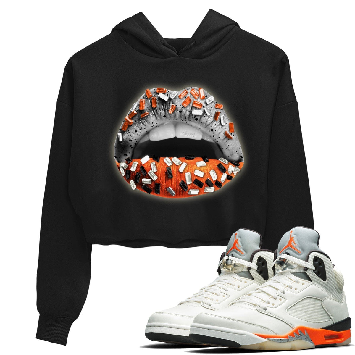 Jordan 5 Shattered Backboard Sneaker Matching T-Shirt Lips Jewel Sneaker Tees Jordan 5 Shattered Backboard Sneaker Release Tees Women's Shirts
