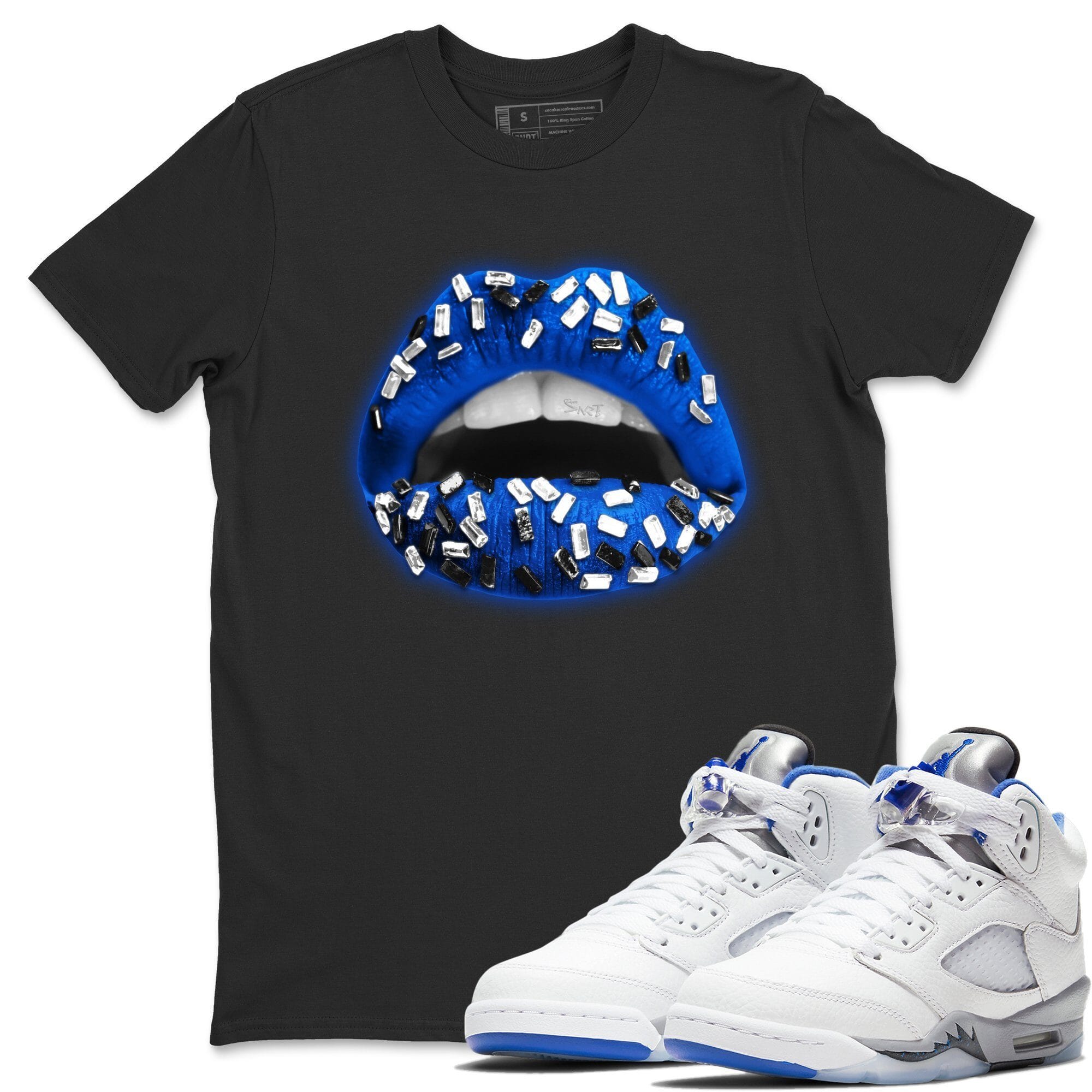 Jordan 5 Stealth Shirt To Match Jordans Lips Jewel Sneaker Tees Jordan 5 Stealth Drip Gear Zone Sneaker Matching Clothing Unisex Shirts