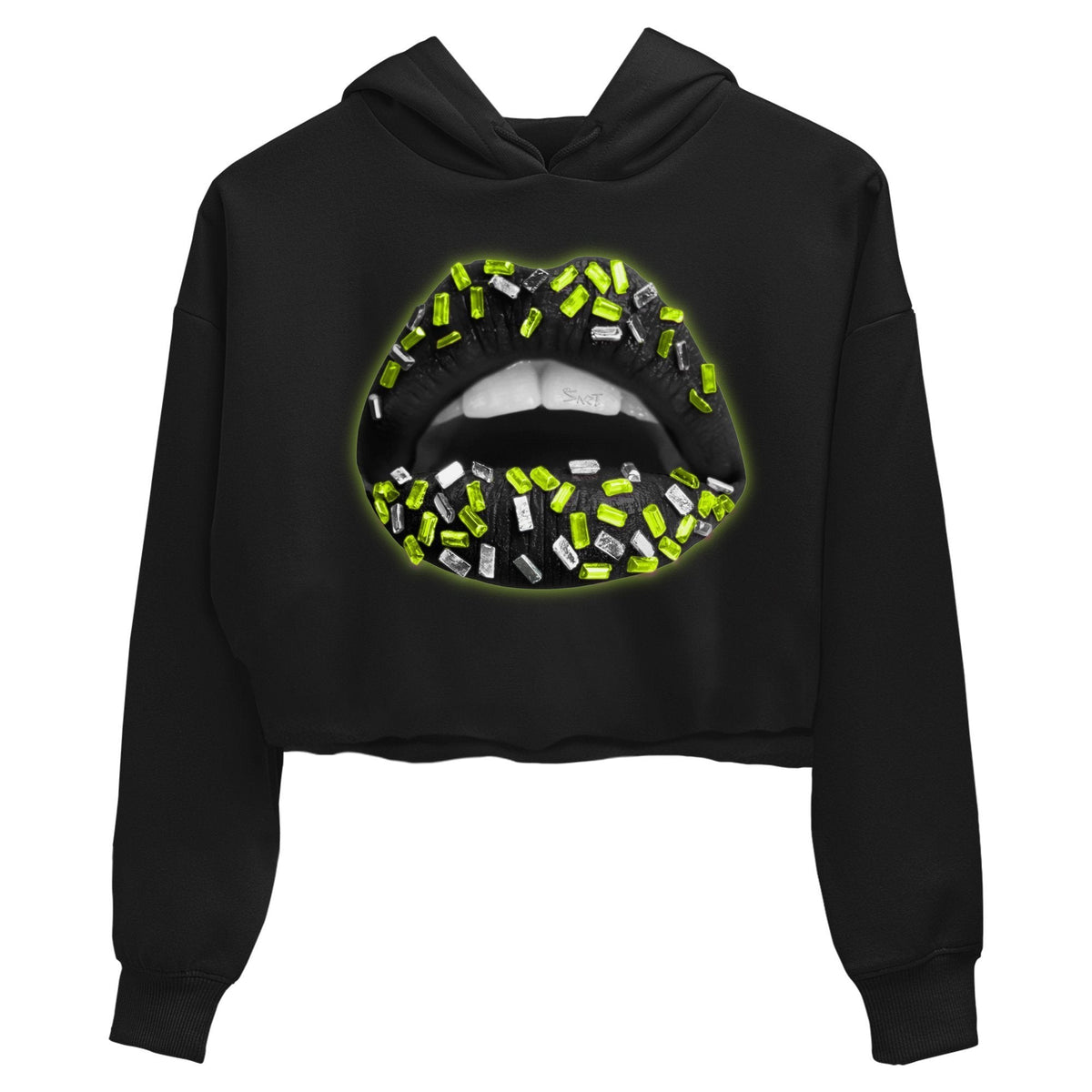 Jordan 6 Electric Green Sneaker Matching T-Shirt Lips Jewel Sneaker Tees Jordan 6 Electric Green Sneaker Release Tees Women's Shirts