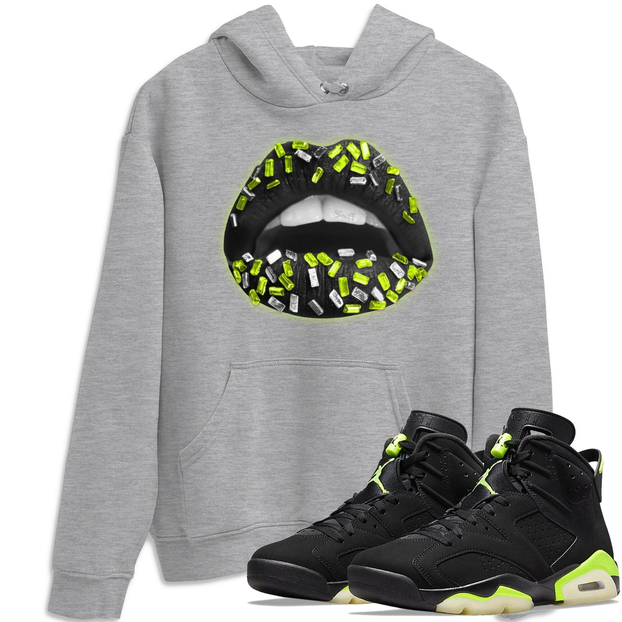 Jordan 6 Electric Green Shirt To Match Jordans Lips Jewel Sneaker Tees Jordan 6 Electric Green Drip Gear Zone Sneaker Matching Clothing Unisex Shirts