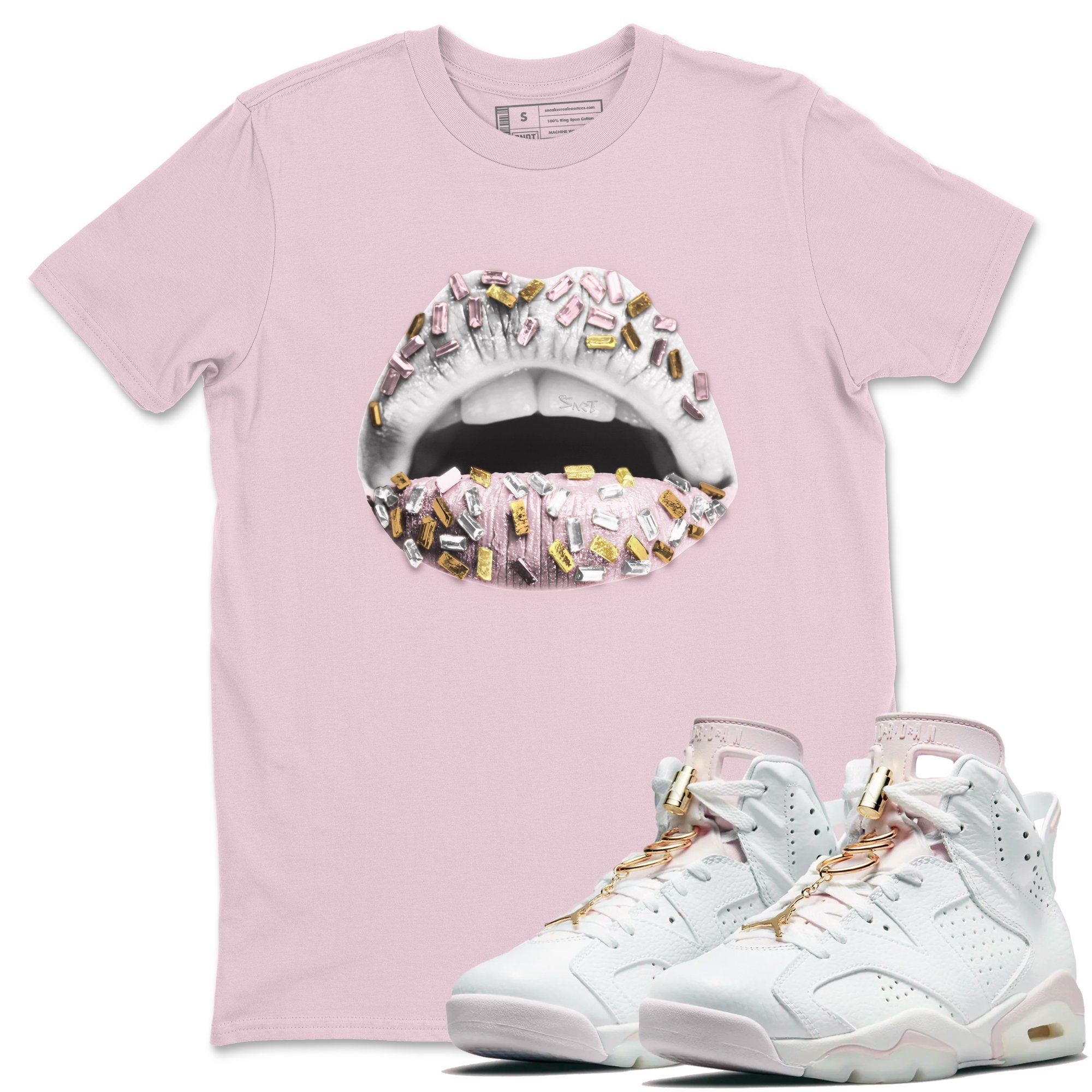 Jordan 6 Gold Hoops Shirt To Match Jordans Lips Jewel Sneaker Tees Jordan 6 Gold Hoops Drip Gear Zone Sneaker Matching Clothing Unisex Shirts