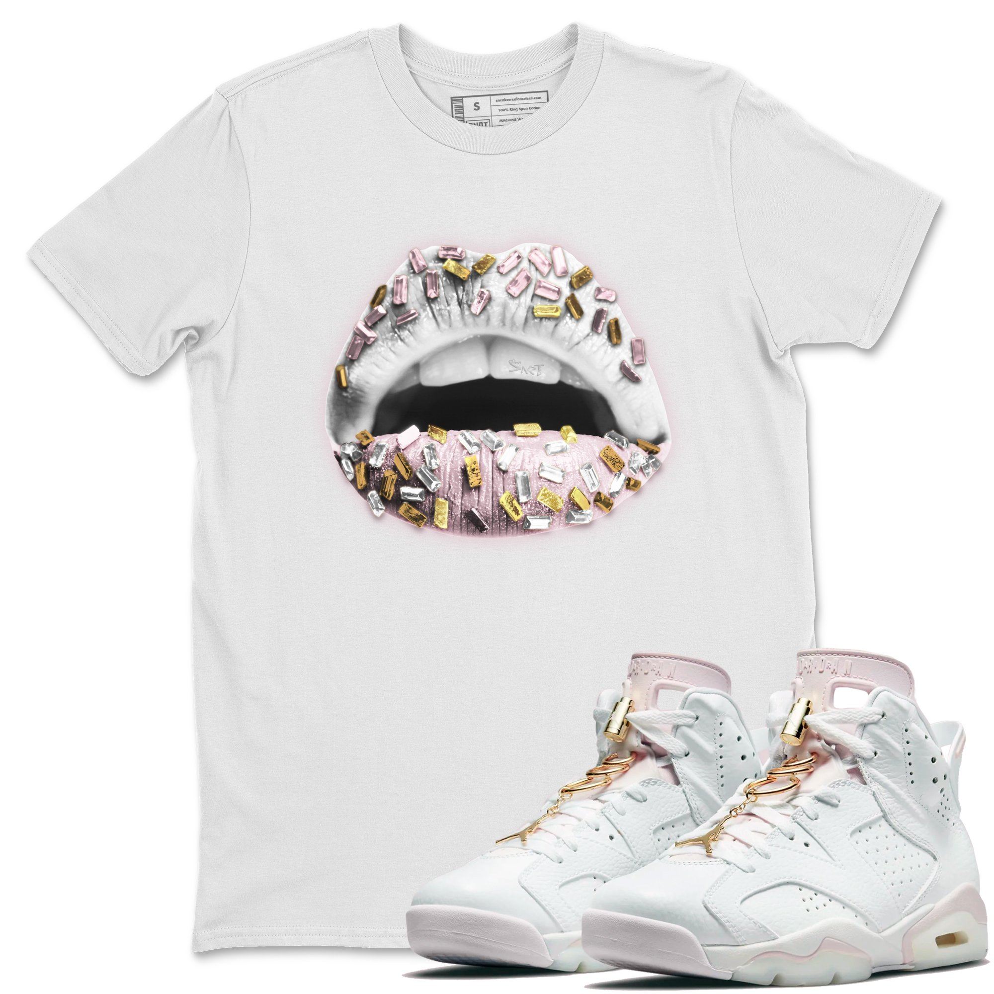 Jordan 6 Gold Hoops Shirt To Match Jordans Lips Jewel Sneaker Tees Jordan 6 Gold Hoops Drip Gear Zone Sneaker Matching Clothing Unisex Shirts