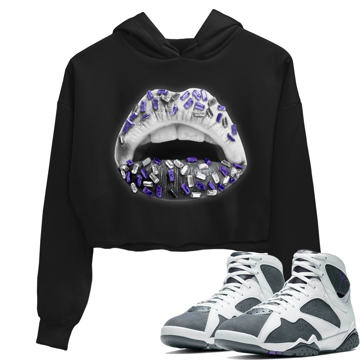 Jordan 7 Flint Shirt To Match Jordans Lips Jewel Sneaker Tees Jordan 7 Flint Drip Gear Zone Sneaker Matching Clothing Women's Shirts