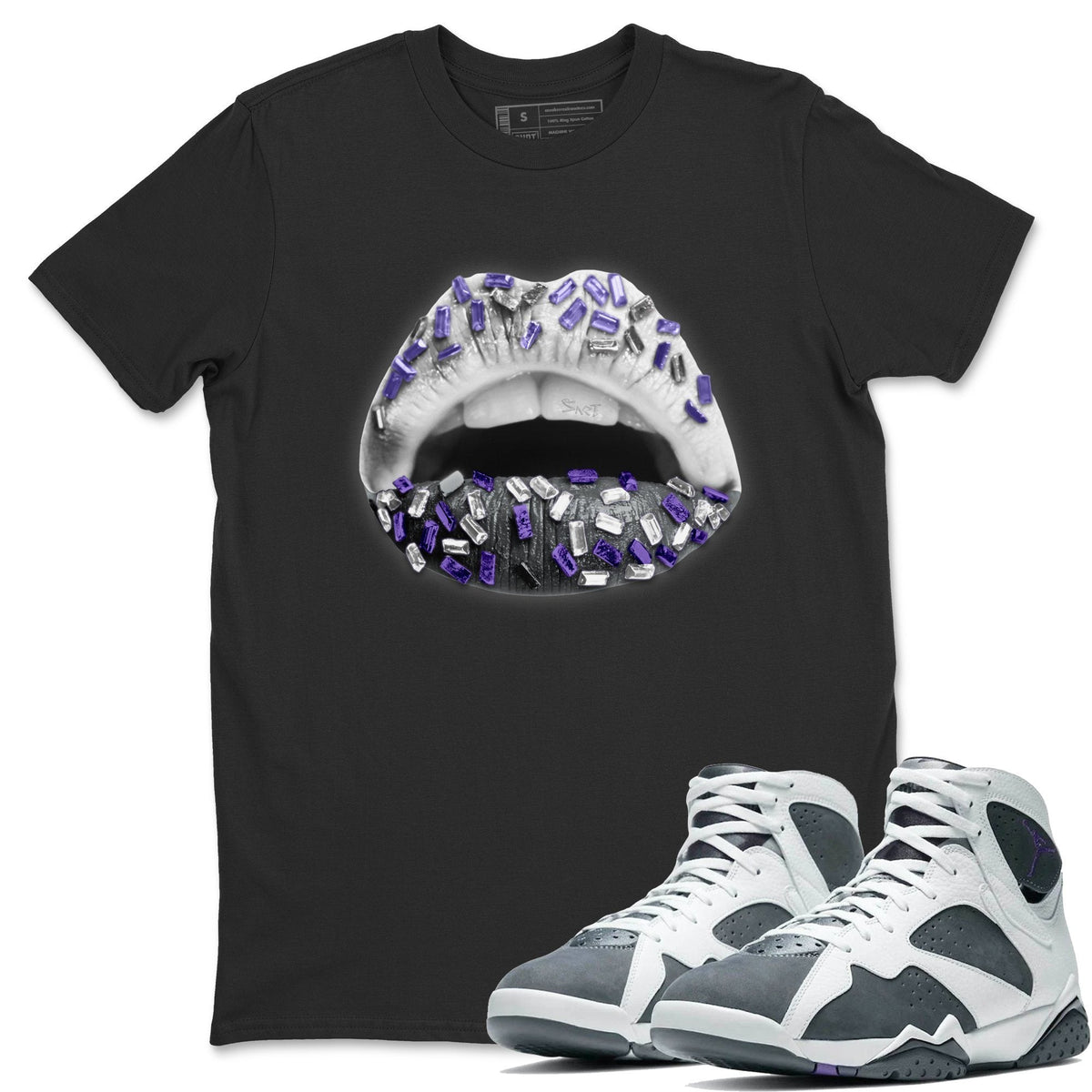 Jordan 7 Flint Shirt To Match Jordans Lips Jewel Sneaker Tees Jordan 7 Flint Drip Gear Zone Sneaker Matching Clothing Unisex Shirts