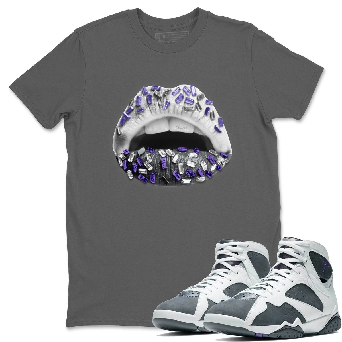 Jordan 7 Flint Shirt To Match Jordans Lips Jewel Sneaker Tees Jordan 7 Flint Drip Gear Zone Sneaker Matching Clothing Unisex Shirts