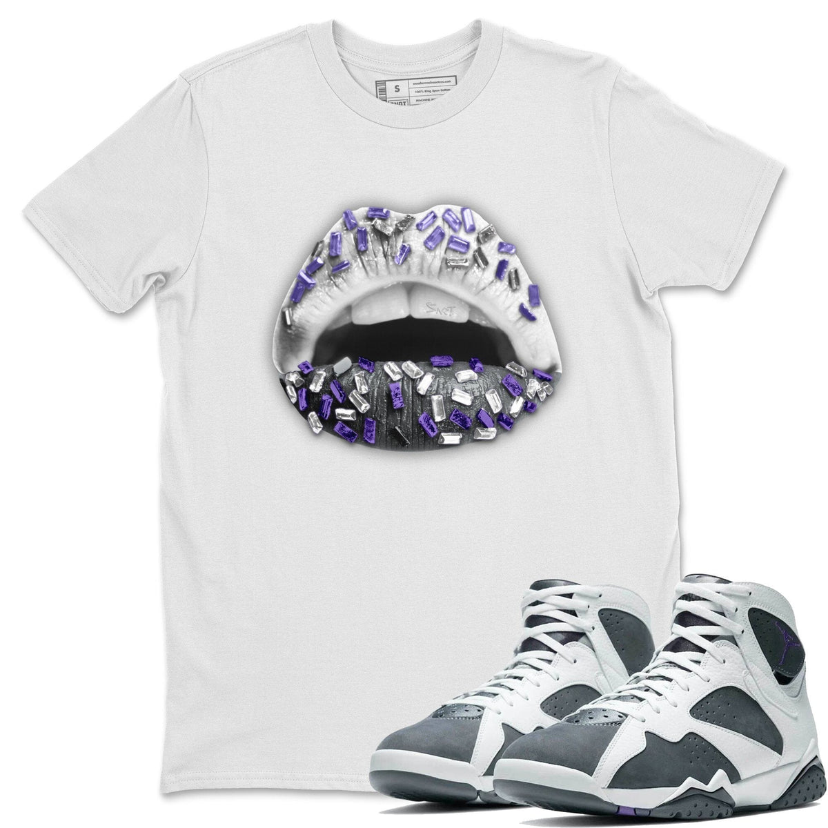 Jordan 7 Flint Shirt To Match Jordans Lips Jewel Sneaker Tees Jordan 7 Flint Drip Gear Zone Sneaker Matching Clothing Unisex Shirts