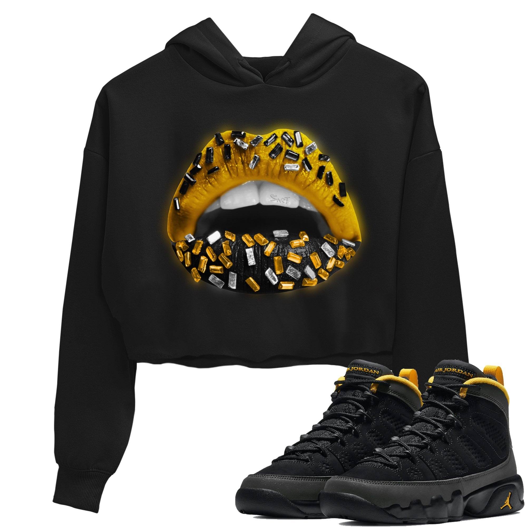 Jordan 9 University Gold Shirt To Match Jordans Lips Jewel Sneaker Tees Jordan 9 University Gold Drip Gear Zone Sneaker Matching Clothing Women's Shirts