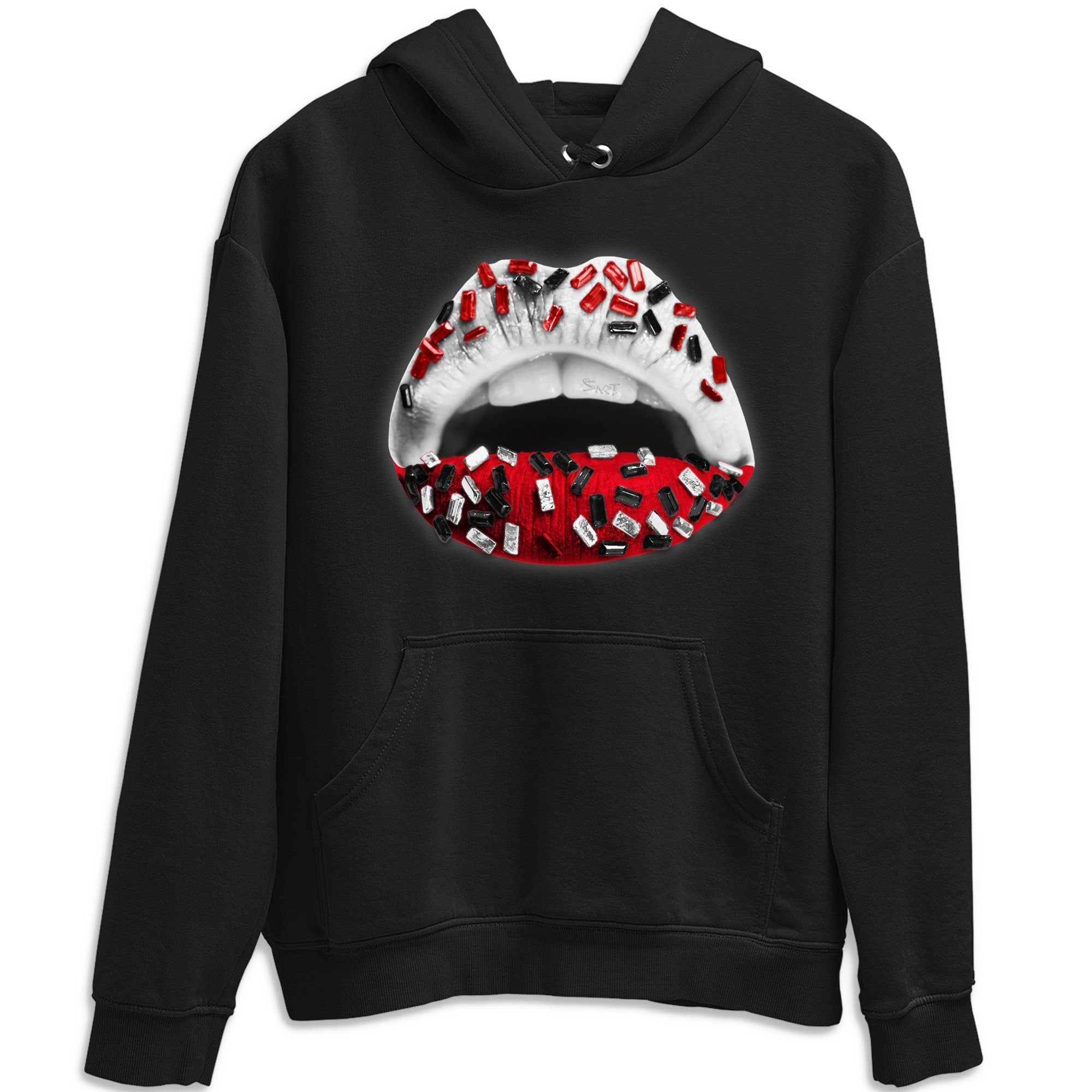 Jordan 1 Chicago Sneaker Matching T-Shirt Lips Jewel Sneaker Tees Jordan 1 Chicago Sneaker Release Tees Crew Neck Tees