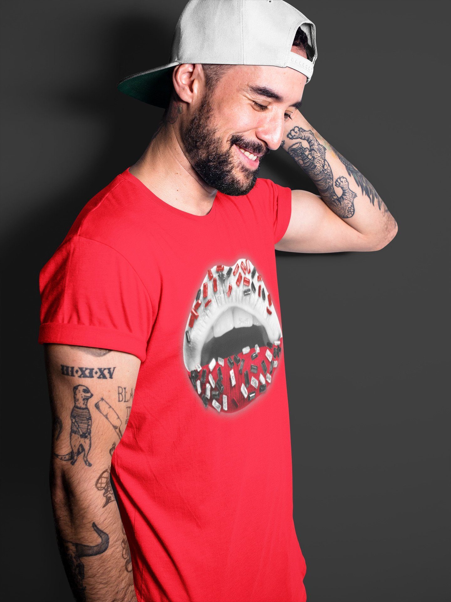 Jordan 1 Chicago Sneaker Matching T-Shirt Lips Jewel Sneaker Tees Jordan 1 Chicago Sneaker Release Tees Crew Neck Tees