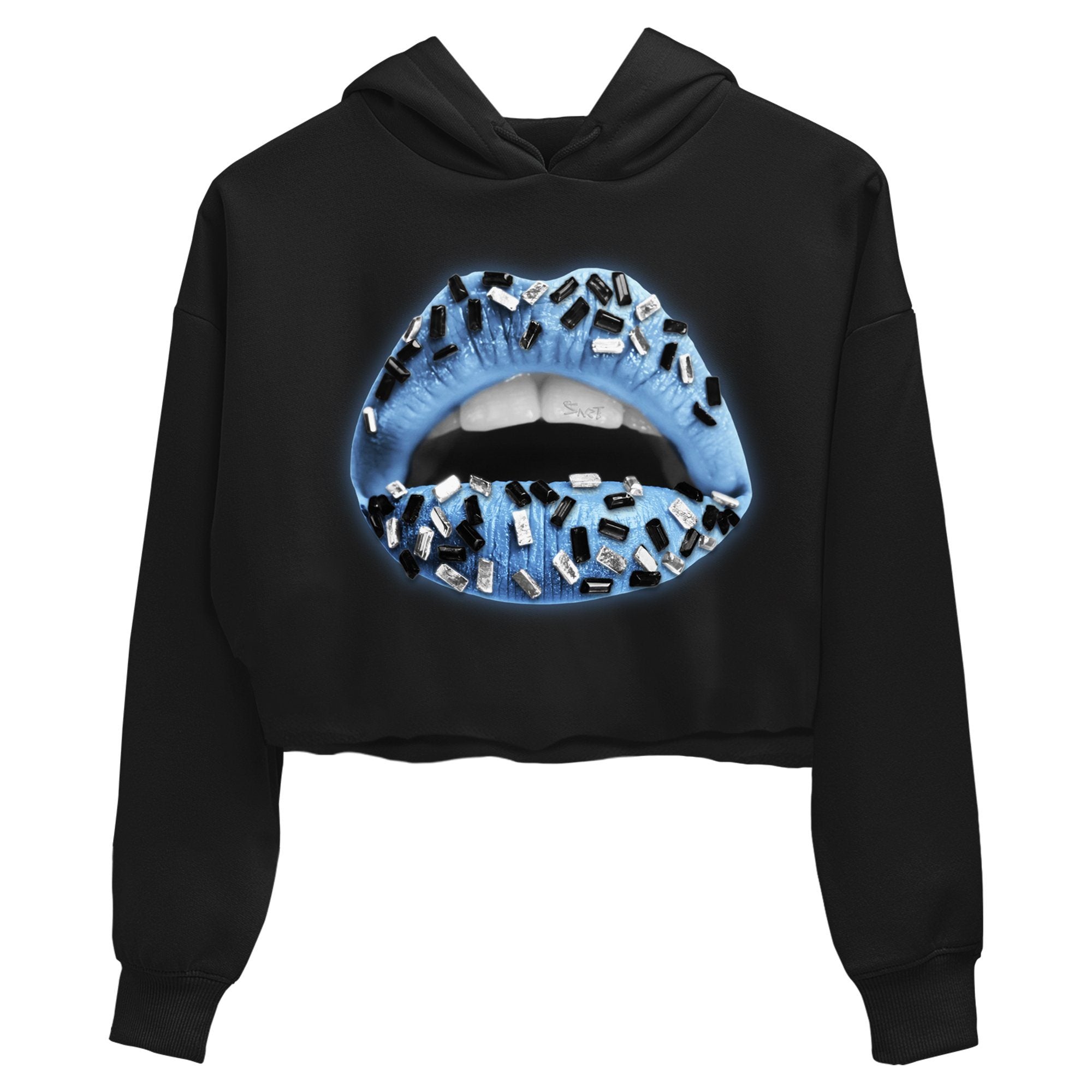 Jordan 1 University Blue Sneaker Matching T-Shirt Lips Jewel Sneaker Tees Jordan 1 University Blue Sneaker Release Tees Women's Shirts