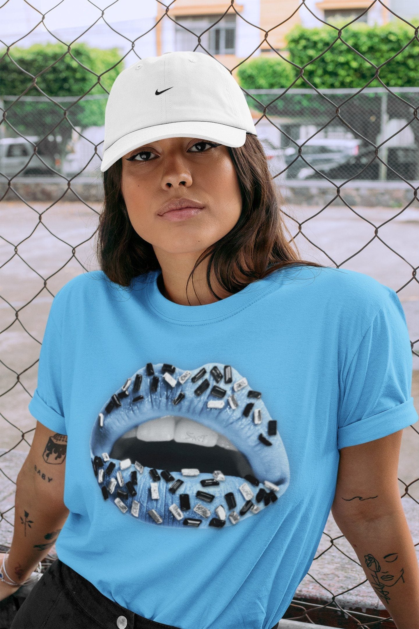 Jordan 1 University Blue Shirt To Match Jordans Lips Jewel Sneaker Tees Jordan 1 University Blue Drip Gear Zone Sneaker Matching Clothing Unisex Shirts