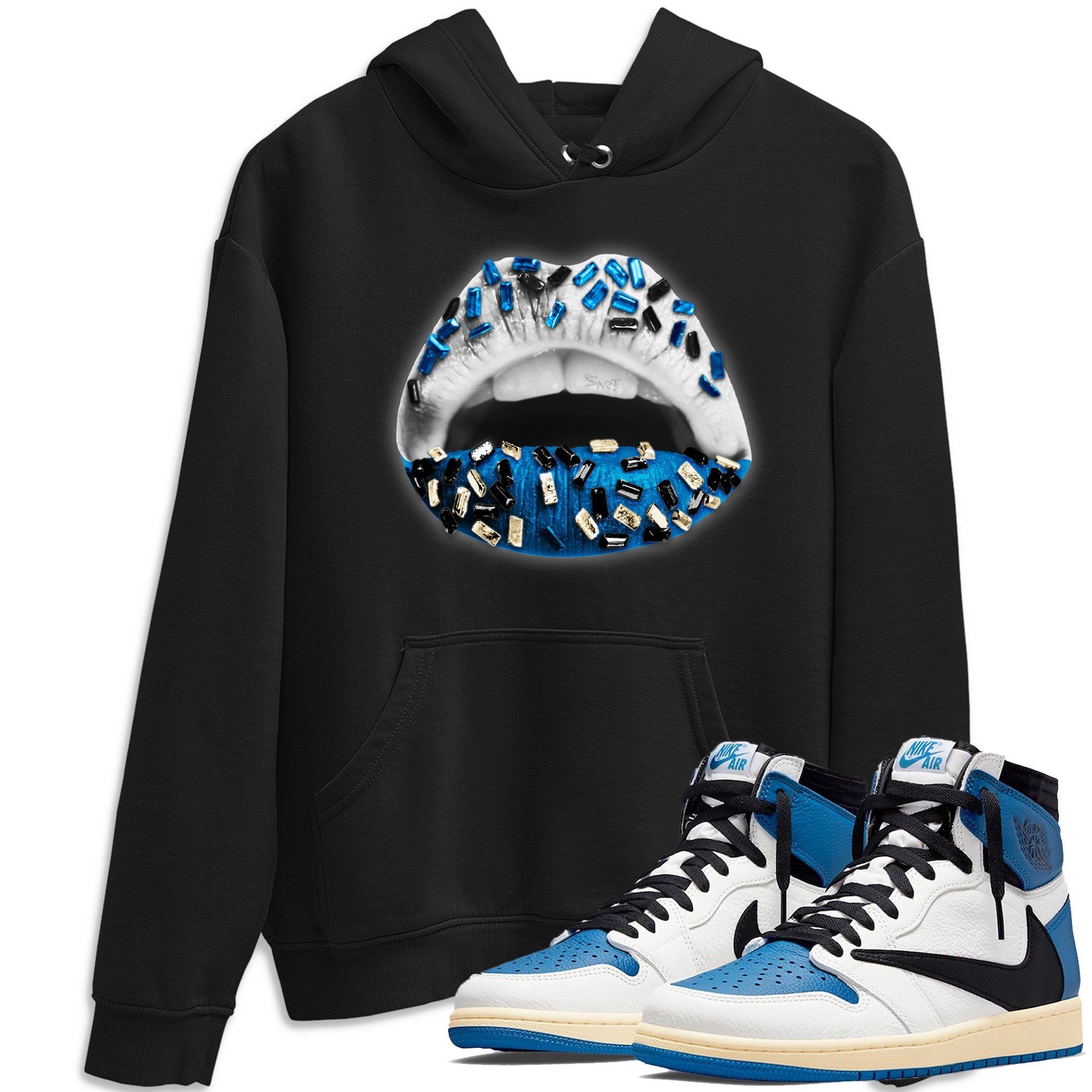Jordan 1 Travis Scott Fragment Shirt To Match Jordans Lips Jewel Sneaker Tees Jordan 1 Travis Scott Fragment Drip Gear Zone Sneaker Matching Clothing Unisex Shirts