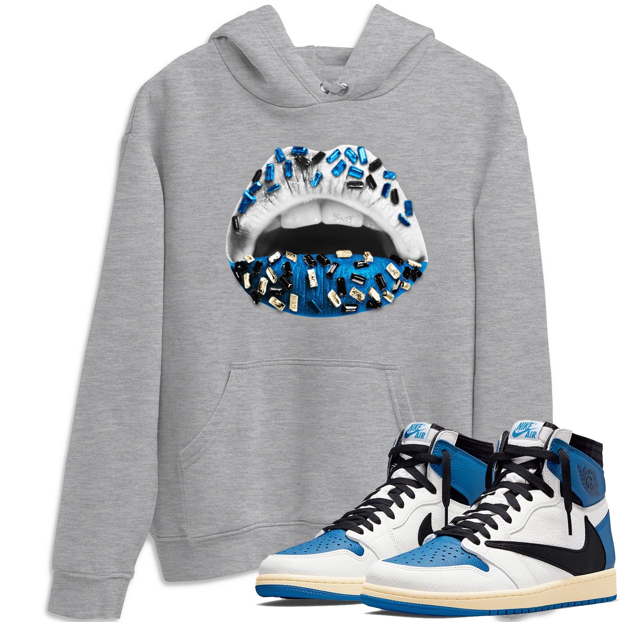 Jordan 1 Travis Scott Fragment Shirt To Match Jordans Lips Jewel Sneaker Tees Jordan 1 Travis Scott Fragment Drip Gear Zone Sneaker Matching Clothing Unisex Shirts