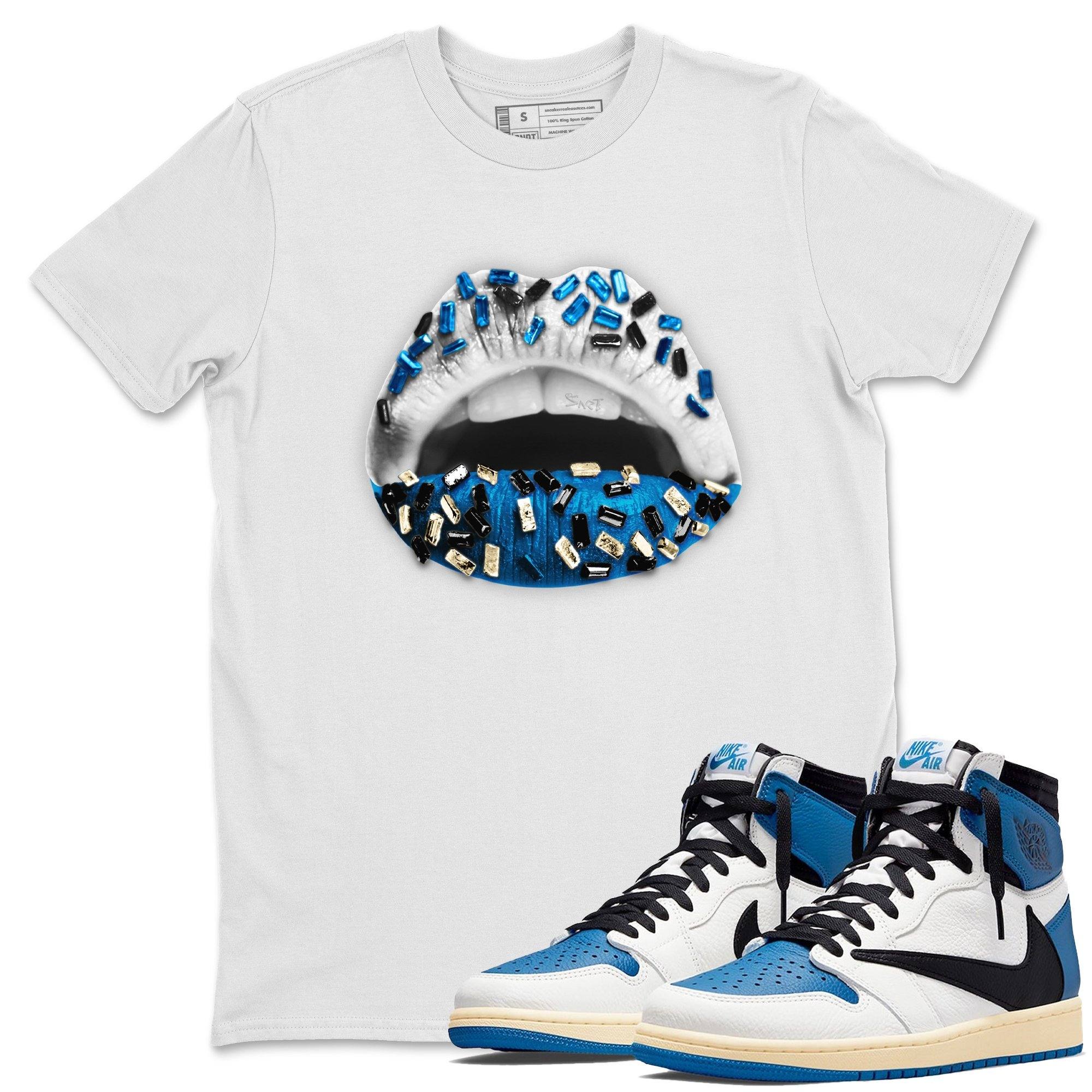Jordan 1 Travis Scott Fragment Shirt To Match Jordans Lips Jewel Sneaker Tees Jordan 1 Travis Scott Fragment Drip Gear Zone Sneaker Matching Clothing Unisex Shirts