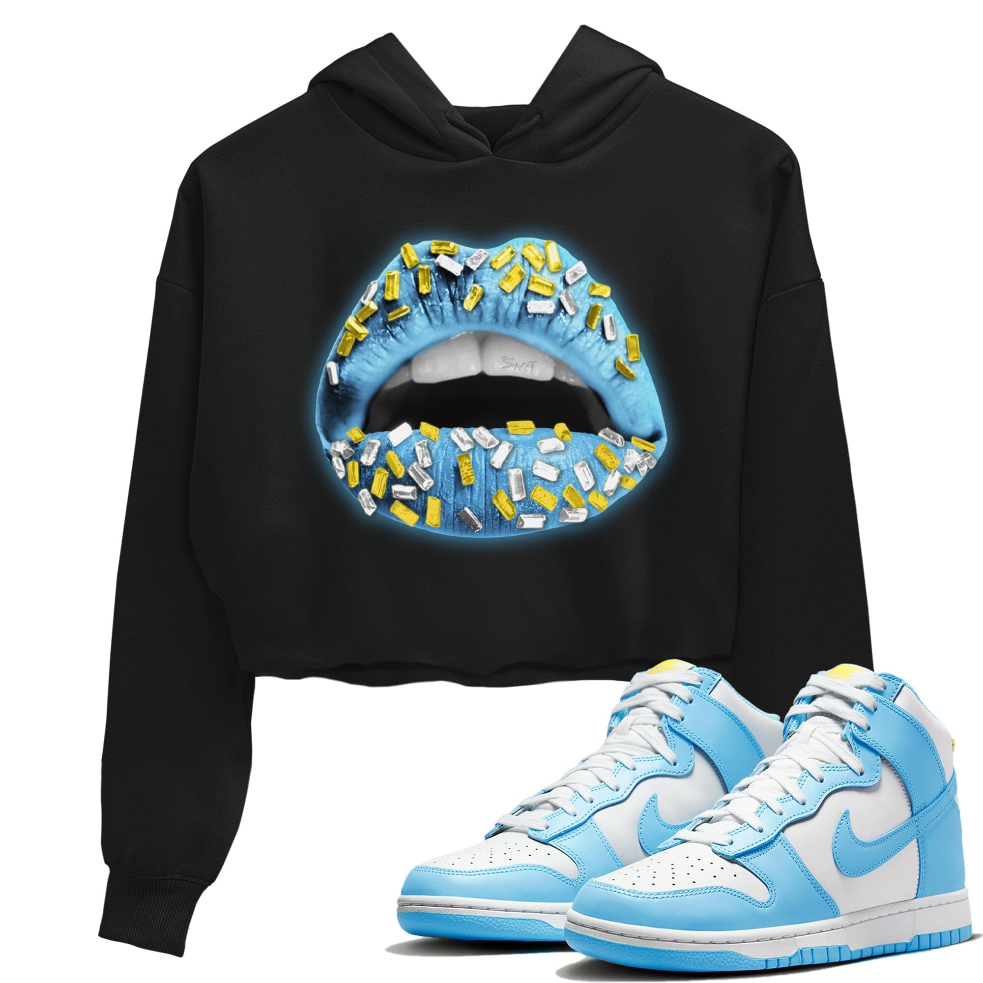 Dunk Blue Chill Sneaker Match Tees Lips Jewel Sneaker Tees Dunk Blue Chill Jordan to match sneaker T-Shirt Women's Shirts