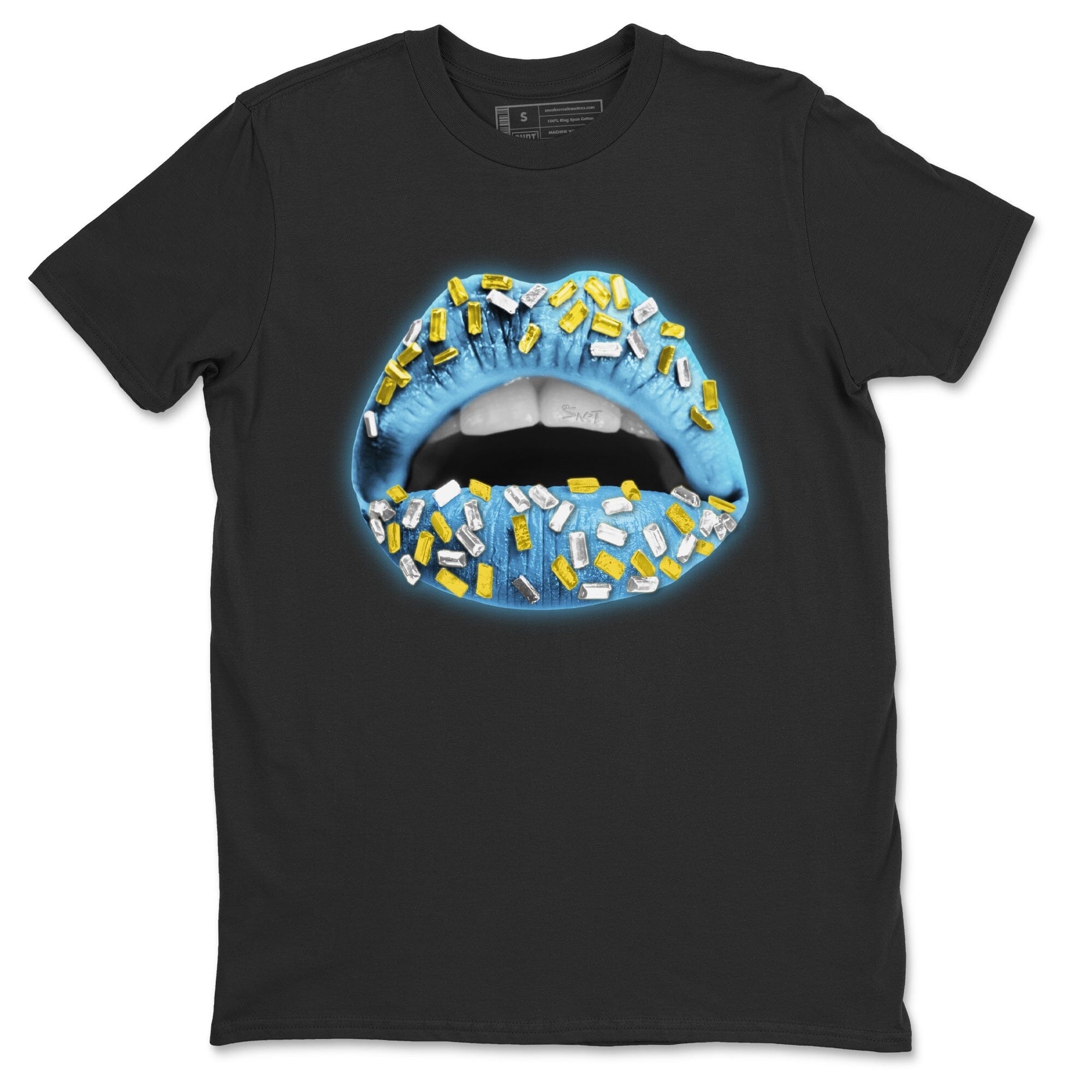 Dunk Blue Chill Sneaker Match Tees Lips Jewel Sneaker Tees Dunk Blue Chill Jordan to match sneaker T-Shirt Crew Neck Shirts