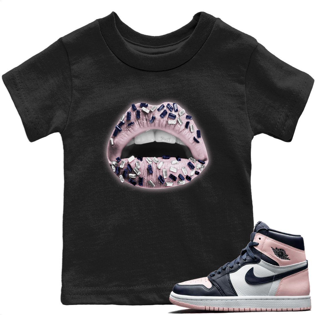 Jordan 1 Atmosphere Sneaker Match Tees Lips Jewel Sneaker Tees Jordan 1 Atmosphere Jordan to match sneaker T-Shirt Kids Shirts