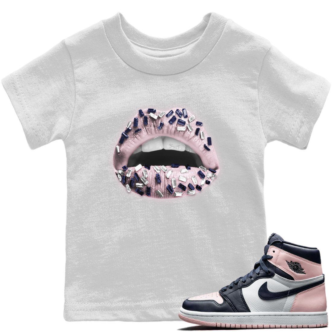 Jordan 1 Atmosphere Sneaker Match Tees Lips Jewel Sneaker Tees Jordan 1 Atmosphere Jordan to match sneaker T-Shirt Kids Shirts