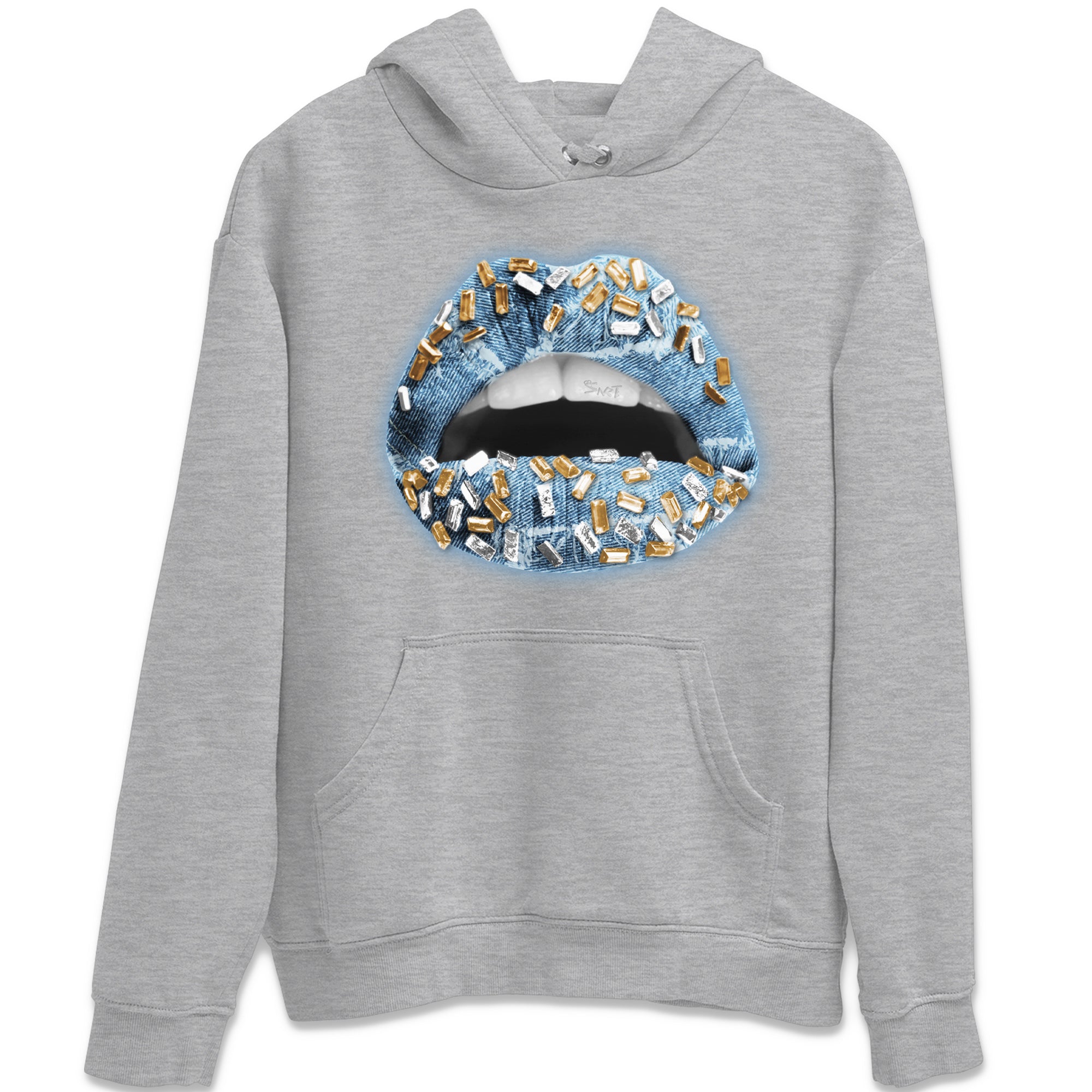 Jordan 1 Denim Sneaker Matching T-Shirt Lips Jewel Sneaker Tees Jordan 1 Denim Sneaker Release Tees Crew Neck Tees