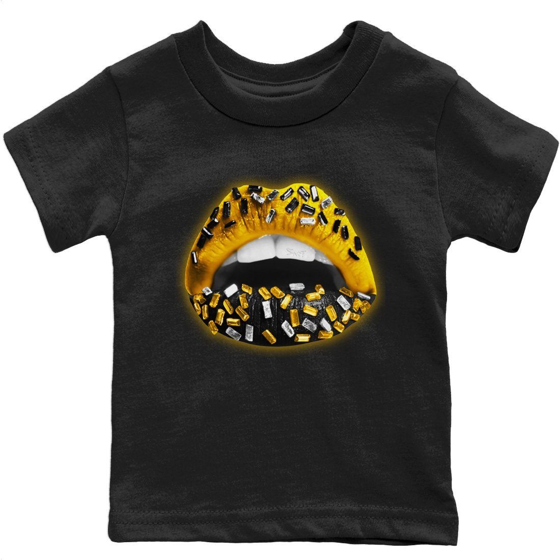 Jordan 1 Pollen Sneaker Matching T-Shirt Lips Jewel Sneaker Tees Jordan 1 Pollen Sneaker Release Tees Kids Shirts