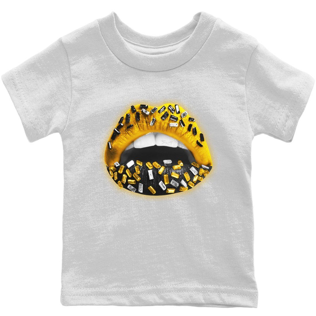 Jordan 1 Pollen Sneaker Matching T-Shirt Lips Jewel Sneaker Tees Jordan 1 Pollen Sneaker Release Tees Kids Shirts