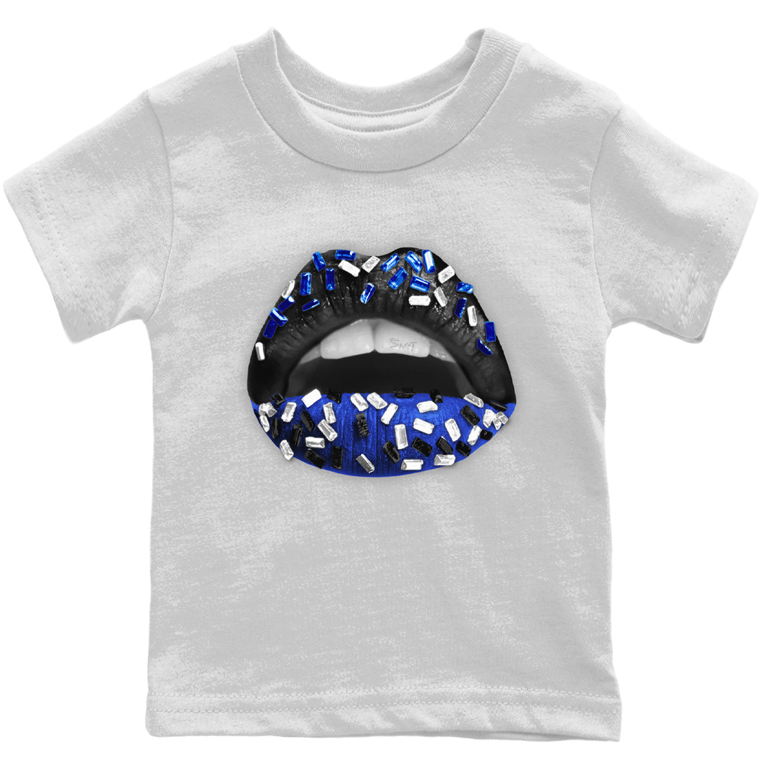 Jordan 12 Hyper Royal Sneaker Matching T-Shirt Lips Jewel Sneaker Tees Jordan 12 Hyper Royal Sneaker Release Tees Kids Shirts