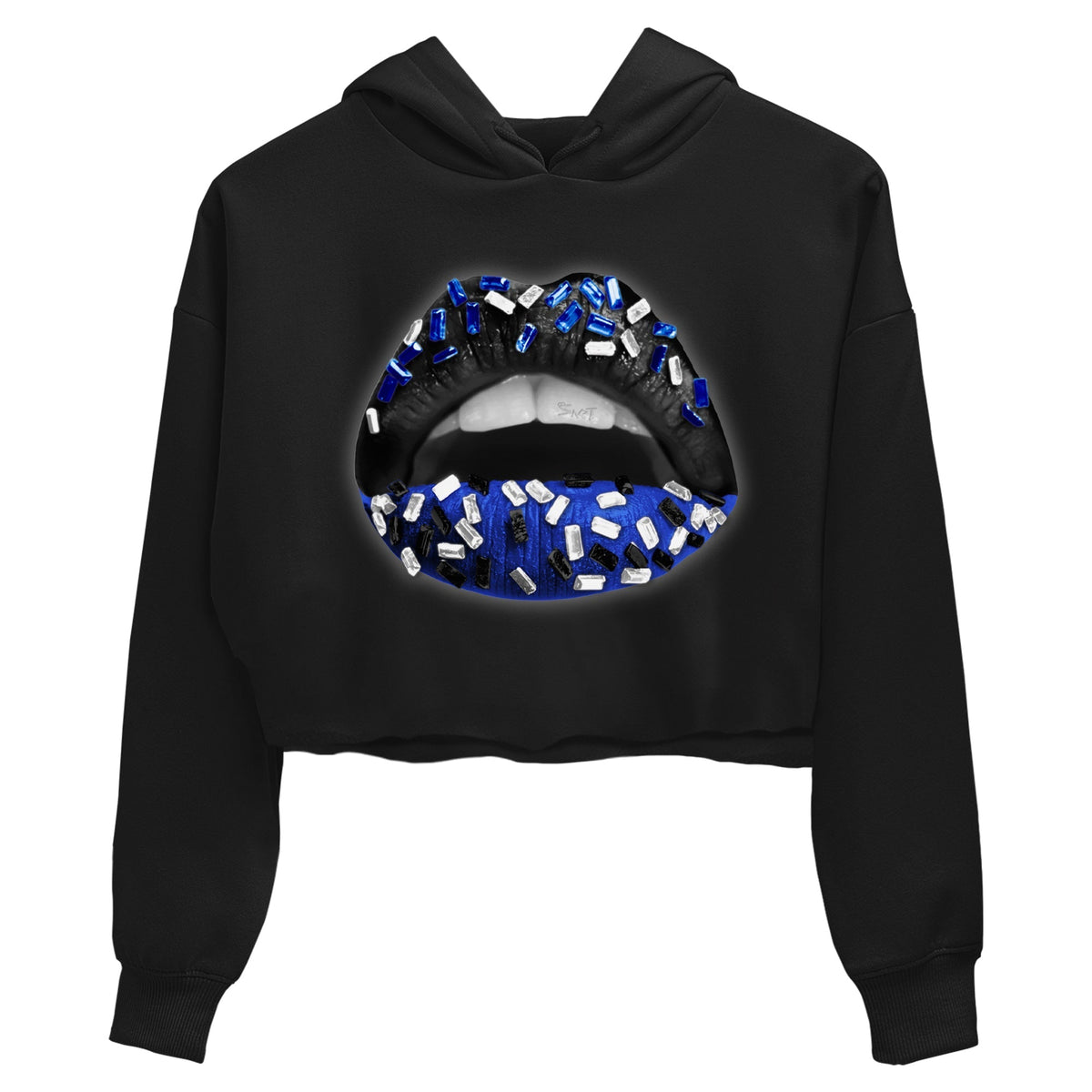 Jordan 12 Hyper Royal Sneaker Matching T-Shirt Lips Jewel Sneaker Tees Jordan 12 Hyper Royal Sneaker Release Tees Women's Shirts
