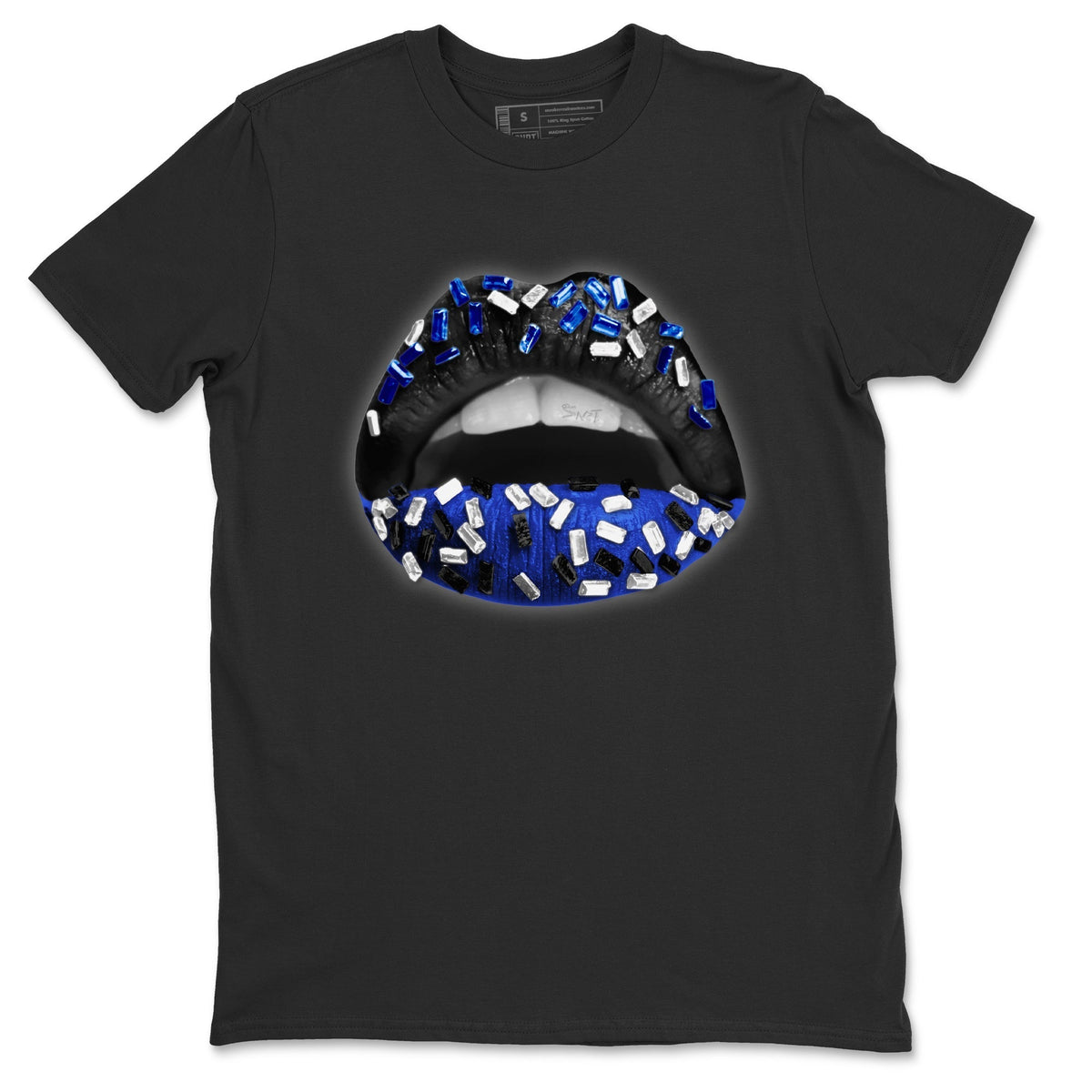 Jordan 12 Hyper Royal Sneaker Matching T-Shirt Lips Jewel Sneaker Tees Jordan 12 Hyper Royal Sneaker Release Tees Crew Neck Tees
