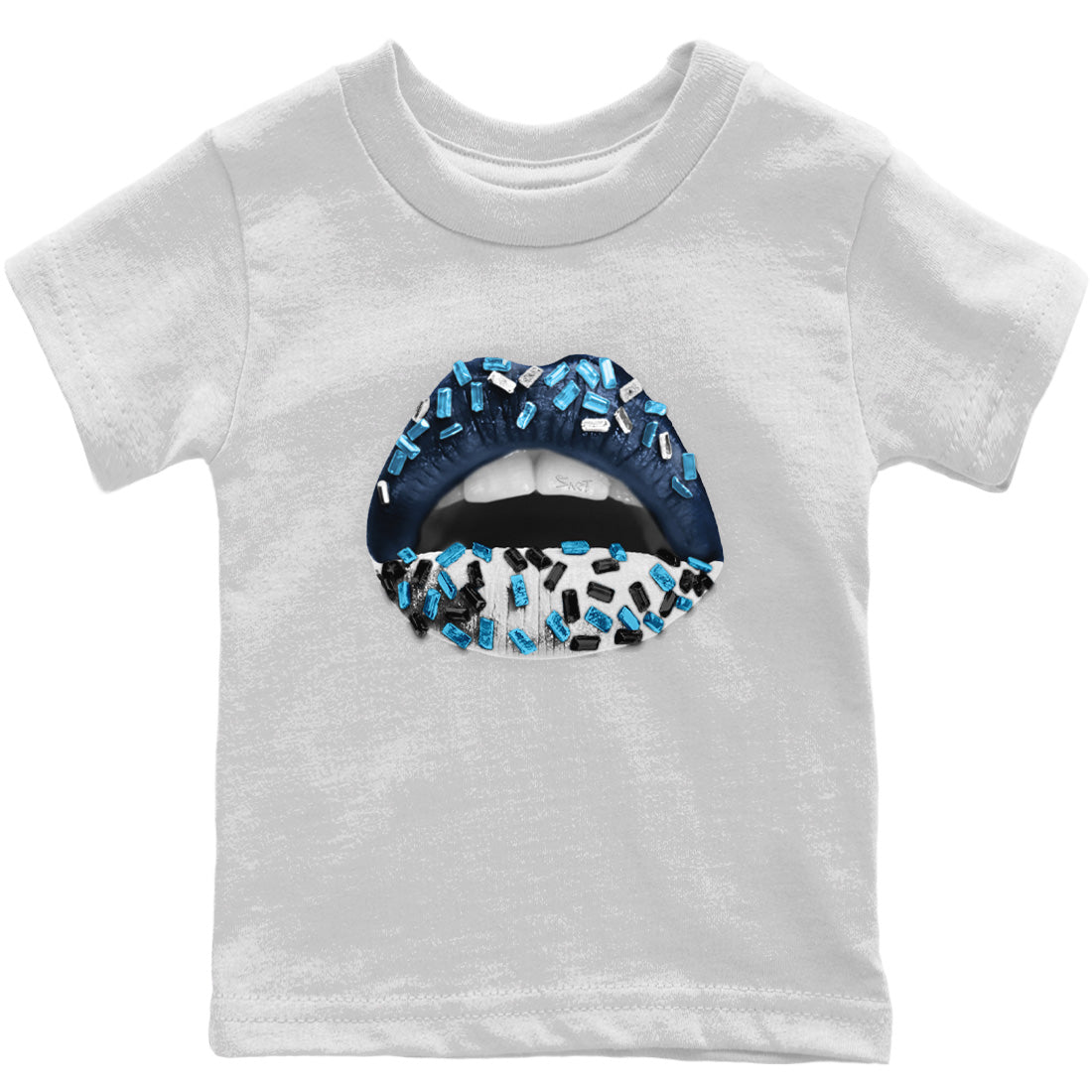 Jordan 13 Brave Blue Sneaker Matching T-Shirt Lips Jewel Sneaker Tees Jordan 13 Brave Blue Sneaker Release Tees Kids Shirts