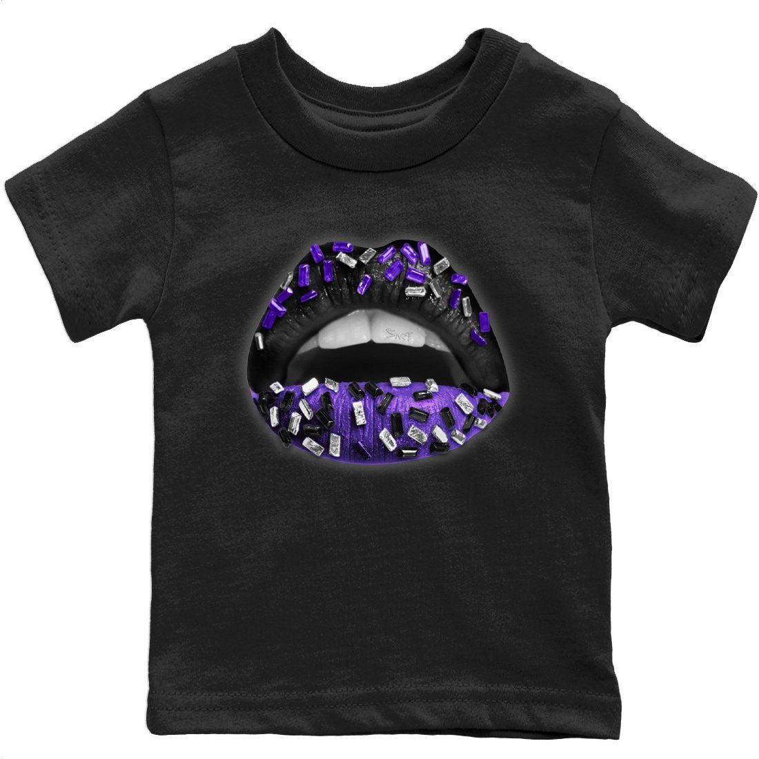 Jordan 13 Court Purple Sneaker Matching T-Shirt Lips Jewel Sneaker Tees Jordan 13 Court Purple Sneaker Release Tees Kids Shirts