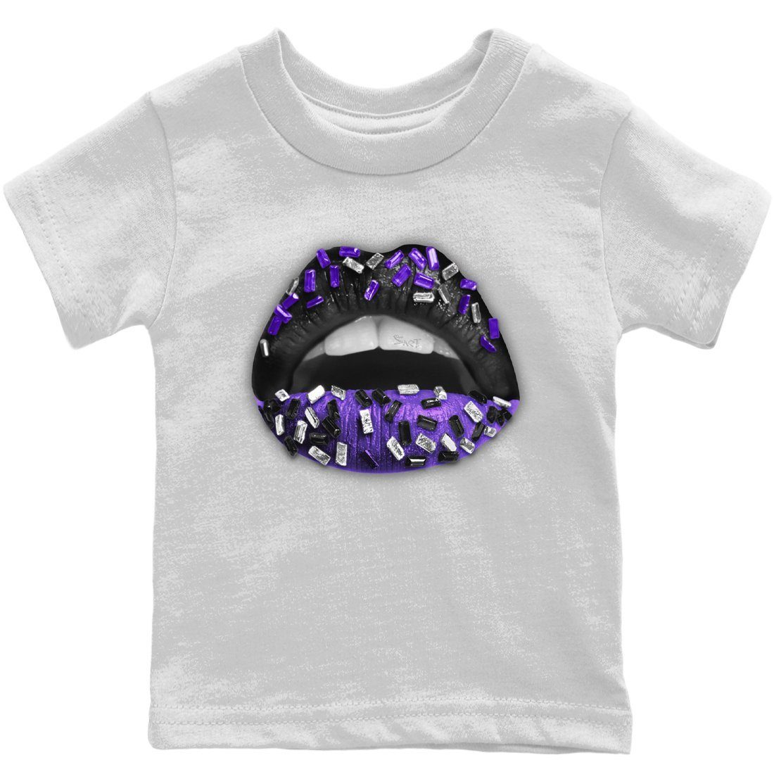 Jordan 13 Court Purple Sneaker Matching T-Shirt Lips Jewel Sneaker Tees Jordan 13 Court Purple Sneaker Release Tees Kids Shirts