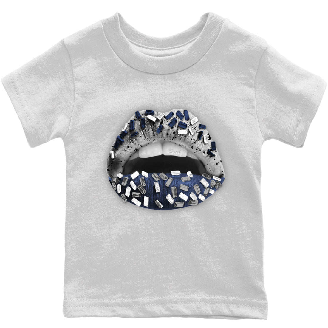 Jordan 4 Midnight Navy Sneaker Matching T-Shirt Lips Jewel Sneaker Tees Jordan 4 Midnight Navy Sneaker Release Tees Kids Shirts
