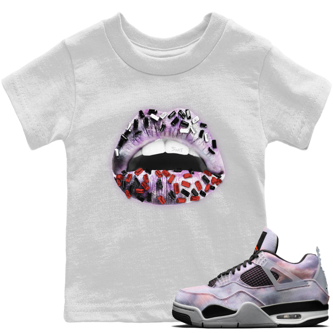 Jordan 4 Zen Master Sneaker Matching T-Shirt Lips Jewel Sneaker Tees Jordan 4 Zen Master Sneaker Release Tees Kids Shirts