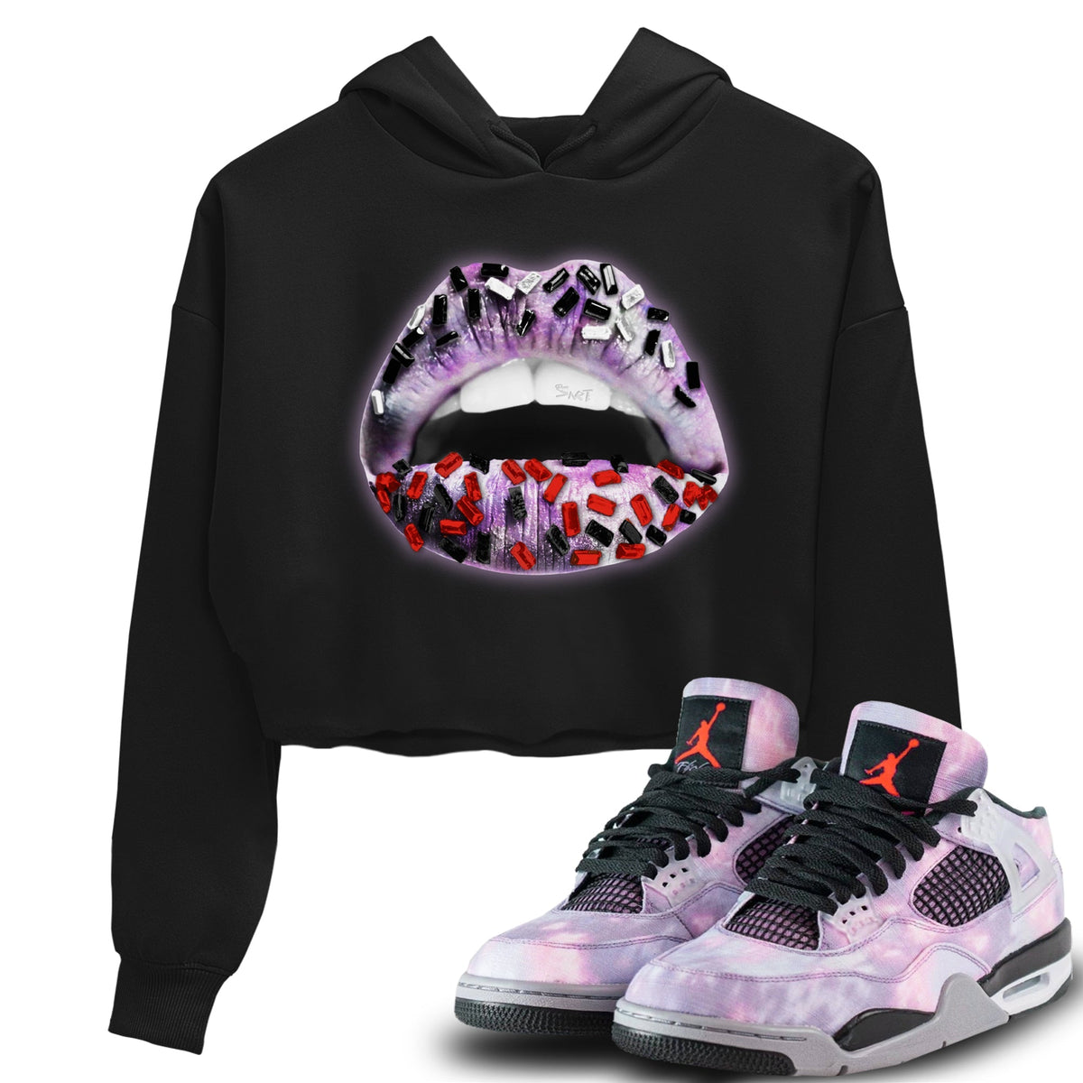 Jordan 4 Zen Master Sneaker Matching T-Shirt Lips Jewel Sneaker Tees Jordan 4 Zen Master Sneaker Release Tees Women's Shirts