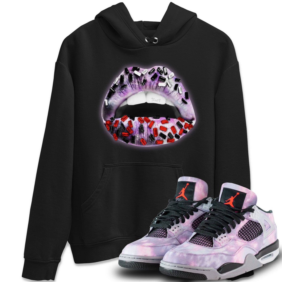 Jordan 4 Zen Master Sneaker Matching T-Shirt Lips Jewel Sneaker Tees Jordan 4 Zen Master Sneaker Release Tees Crew Neck Tees