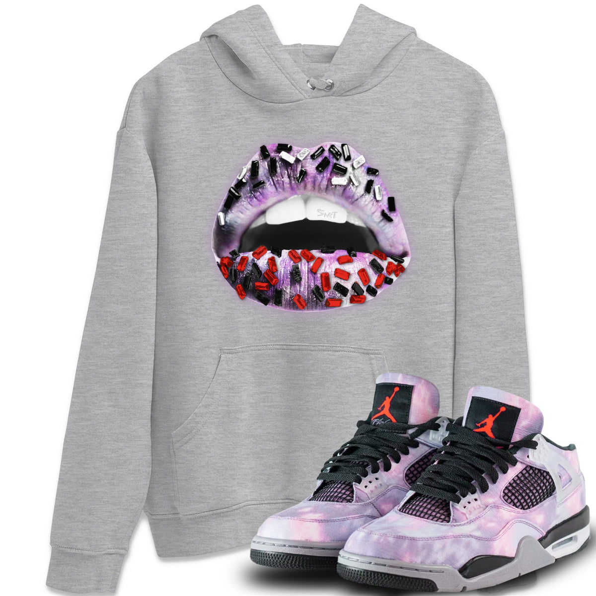 Jordan 4 Zen Master Sneaker Matching T-Shirt Lips Jewel Sneaker Tees Jordan 4 Zen Master Sneaker Release Tees Crew Neck Tees