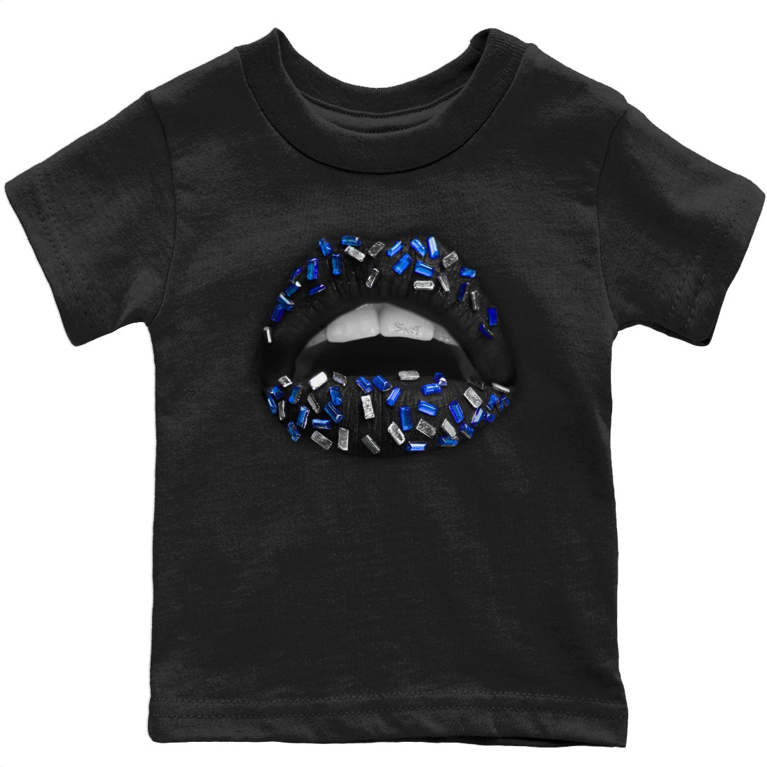 Jordan 5 Racer Blue Sneaker Matching T-Shirt Lips Jewel Sneaker Tees Jordan 5 Racer Blue Sneaker Release Tees Kids Shirts