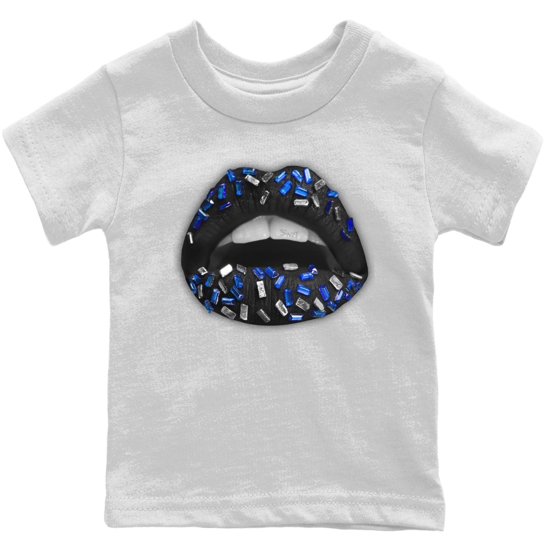 Jordan 5 Racer Blue Sneaker Matching T-Shirt Lips Jewel Sneaker Tees Jordan 5 Racer Blue Sneaker Release Tees Kids Shirts