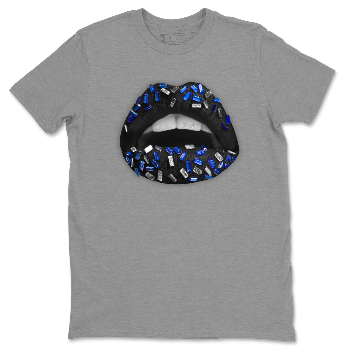 Jordan 5 Racer Blue Sneaker Matching T-Shirt Lips Jewel Sneaker Tees Jordan 5 Racer Blue Sneaker Release Tees Crew Neck Tees