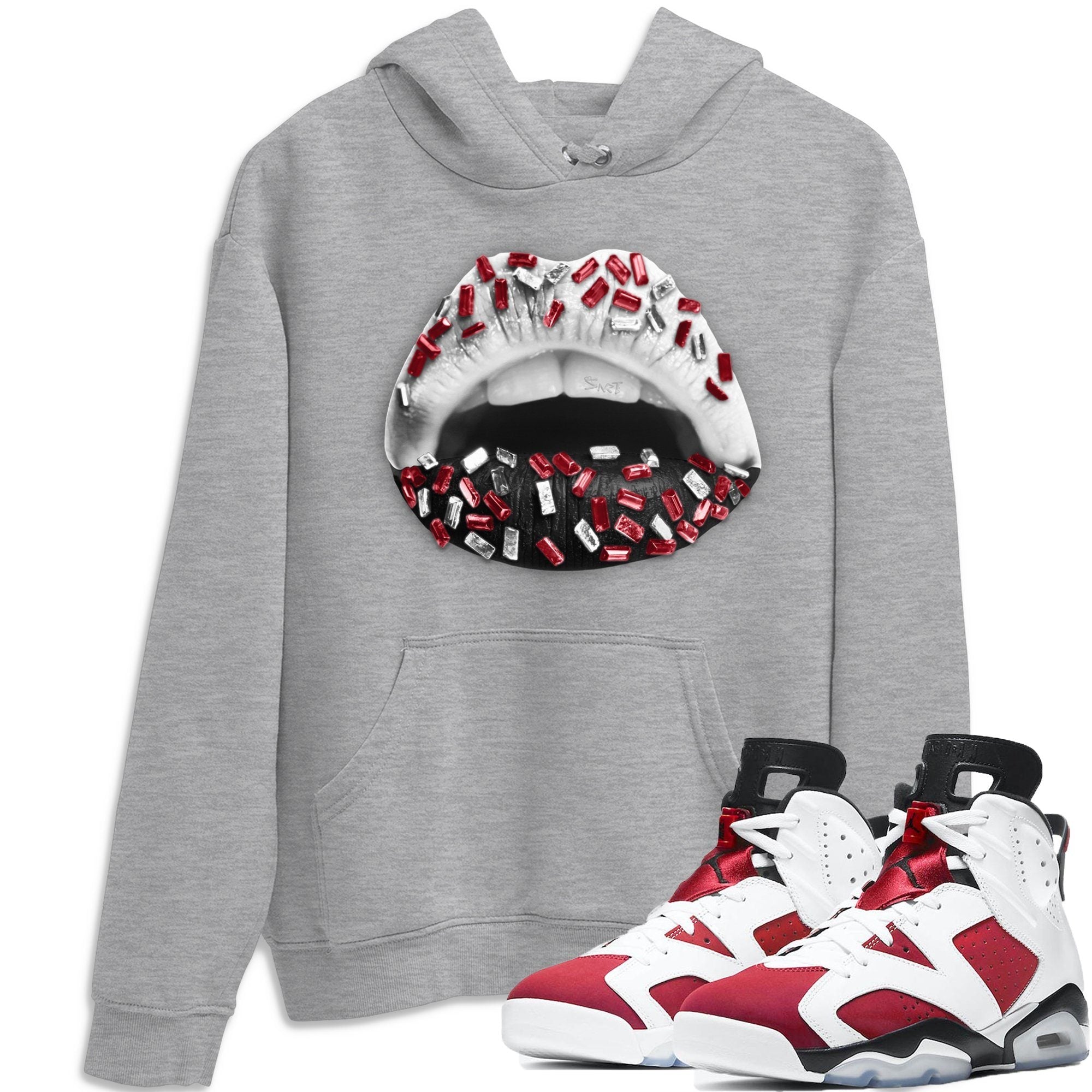Jordan 6 Carmine Shirt To Match Jordans Lips Jewel Sneaker Tees Jordan 6 Carmine Drip Gear Zone Sneaker Matching Clothing Unisex Shirts