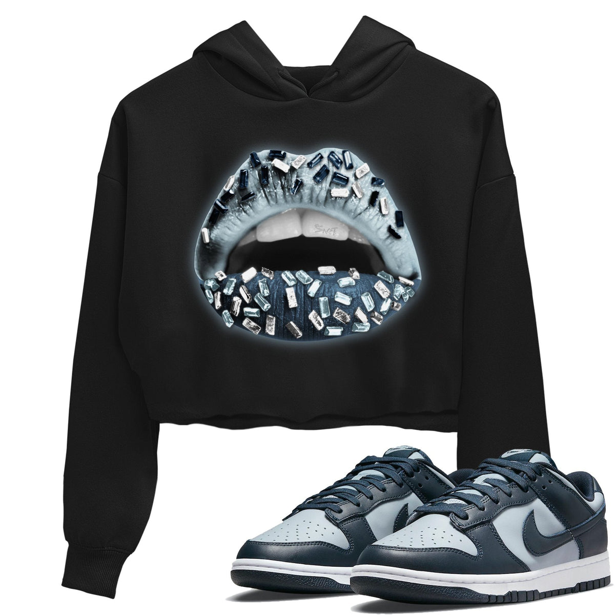 Dunk championship Grey Sneaker Match Tees Lips Jewel Sneaker Tees Dunk championship Grey Jordan to match sneaker T-Shirt Women's Shirts