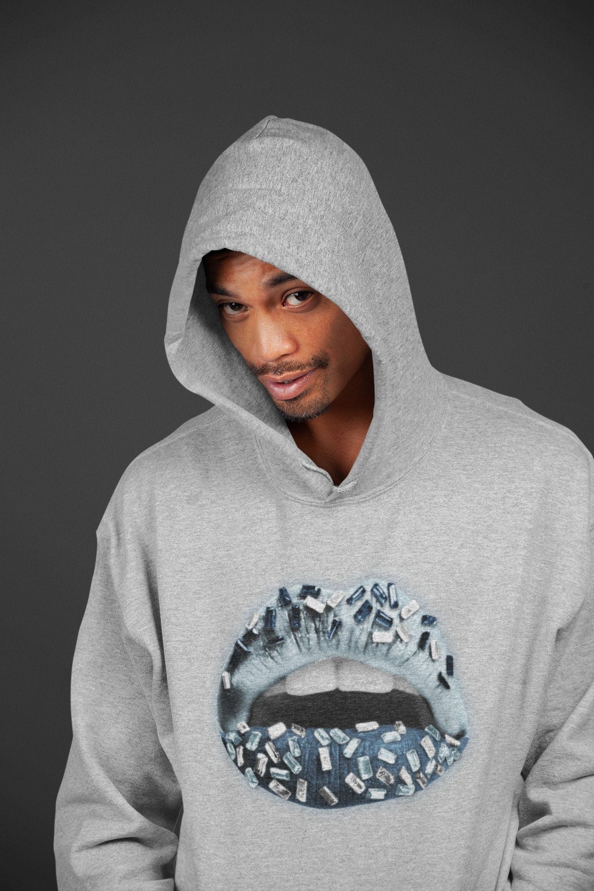 Dunk championship Grey Sneaker Match Tees Lips Jewel Sneaker Tees Dunk championship Grey Jordan to match sneaker T-Shirt Crew Neck Shirts