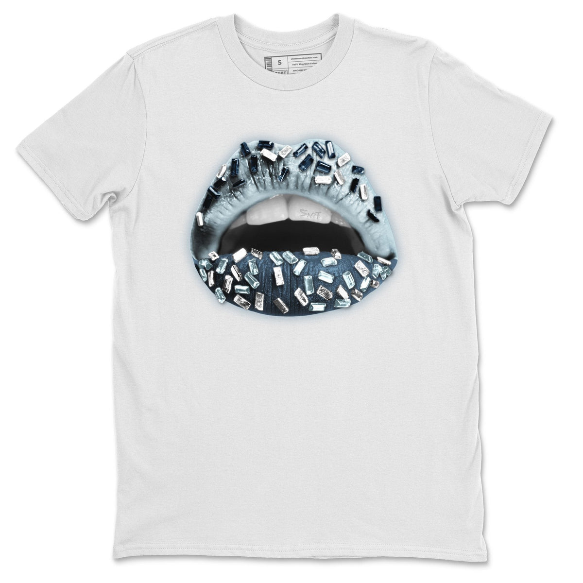 Dunk championship Grey Sneaker Match Tees Lips Jewel Sneaker Tees Dunk championship Grey Jordan to match sneaker T-Shirt Crew Neck Shirts