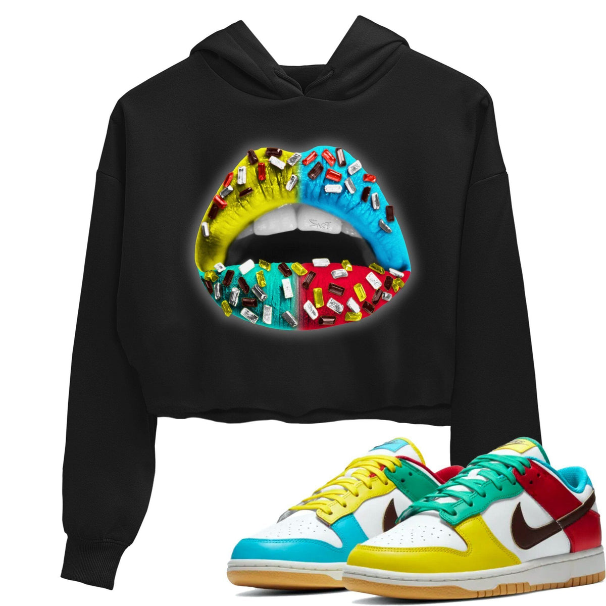 Dunk Free 99 White Sneaker Match Tees Lips Jewel Sneaker Tees Dunk Free 99 White Jordan to match sneaker T-Shirt Women's Shirts