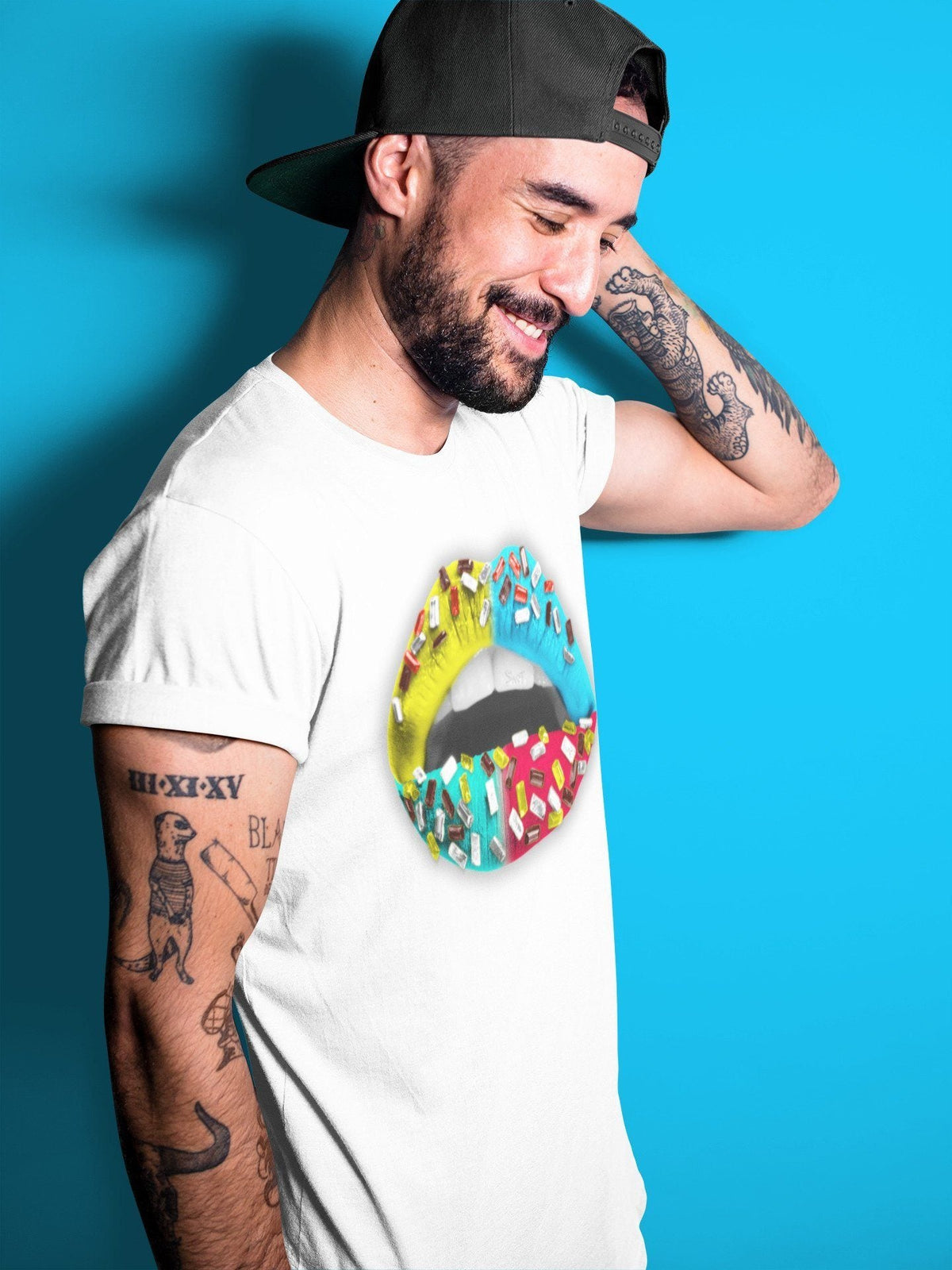 Dunk Free 99 White Sneaker Match Tees Lips Jewel Sneaker Tees Dunk Free 99 White Jordan to match sneaker T-Shirt Crew Neck Shirts